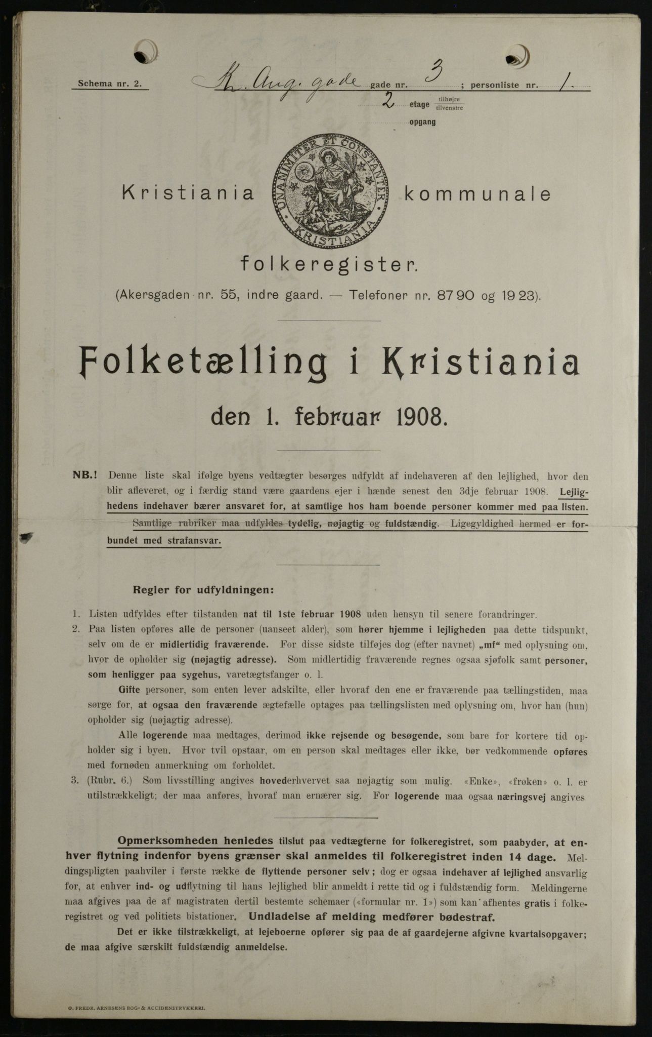 OBA, Municipal Census 1908 for Kristiania, 1908, p. 48294