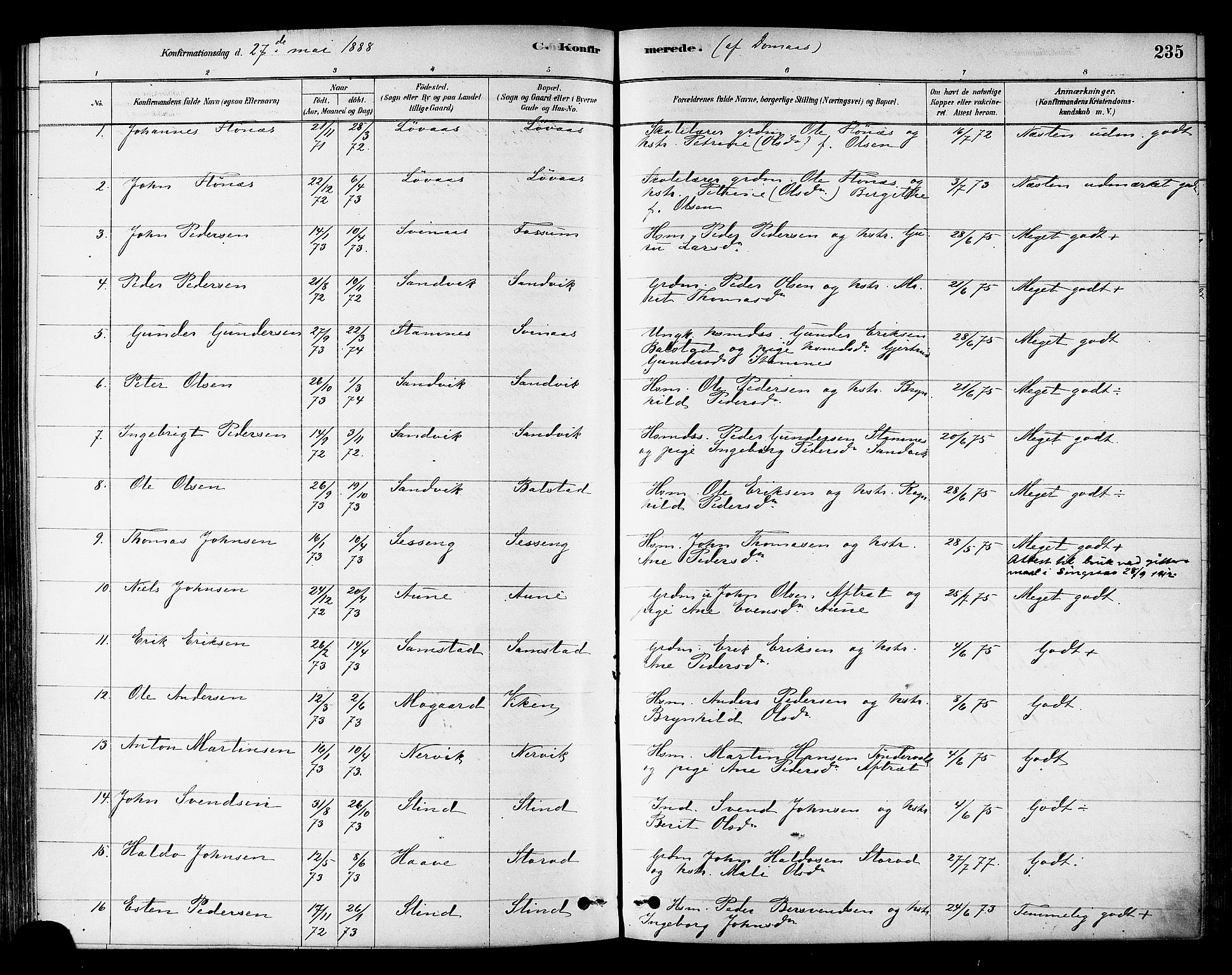 Ministerialprotokoller, klokkerbøker og fødselsregistre - Sør-Trøndelag, SAT/A-1456/695/L1148: Parish register (official) no. 695A08, 1878-1891, p. 235