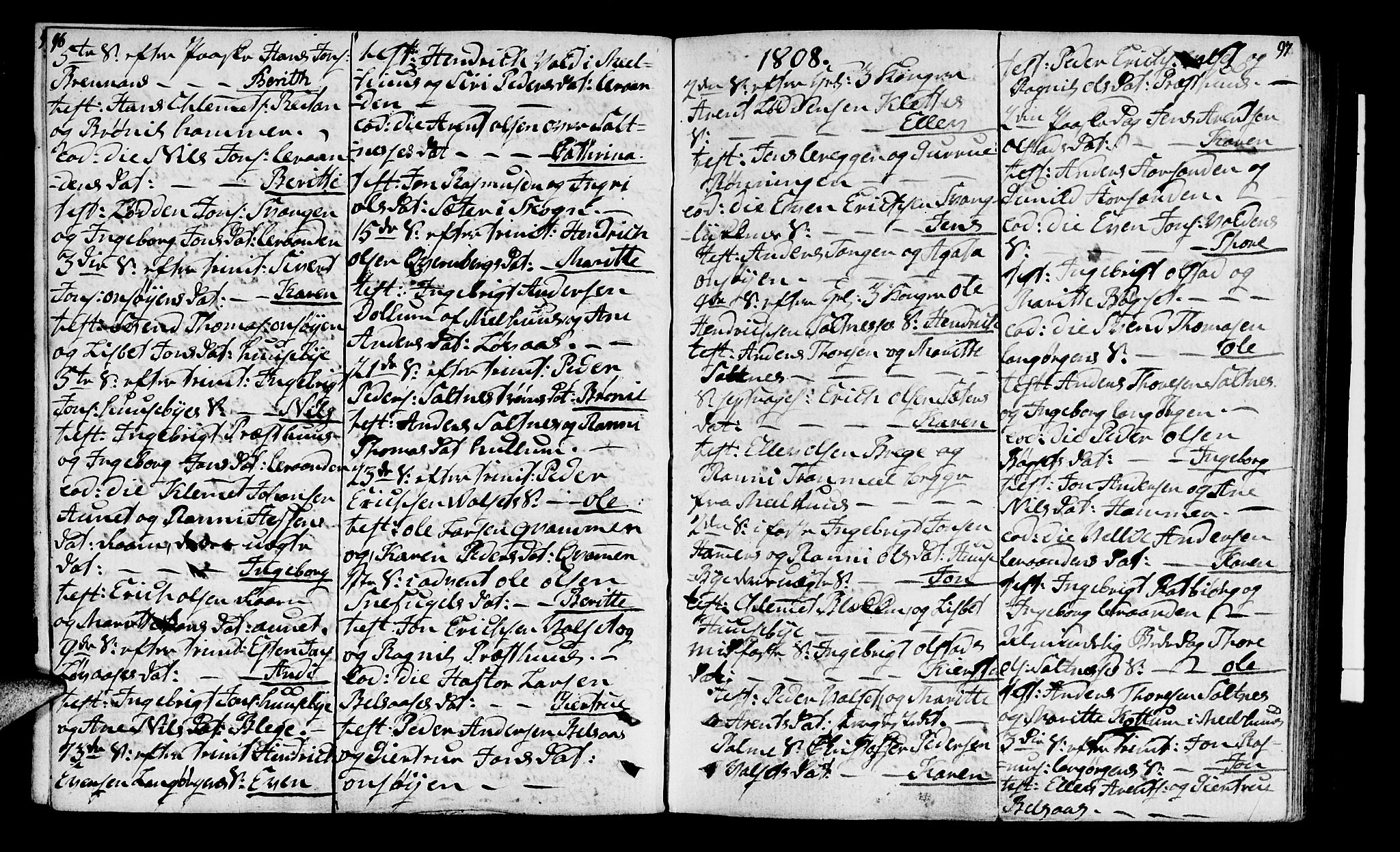 Ministerialprotokoller, klokkerbøker og fødselsregistre - Sør-Trøndelag, SAT/A-1456/666/L0785: Parish register (official) no. 666A03, 1803-1816, p. 96-97