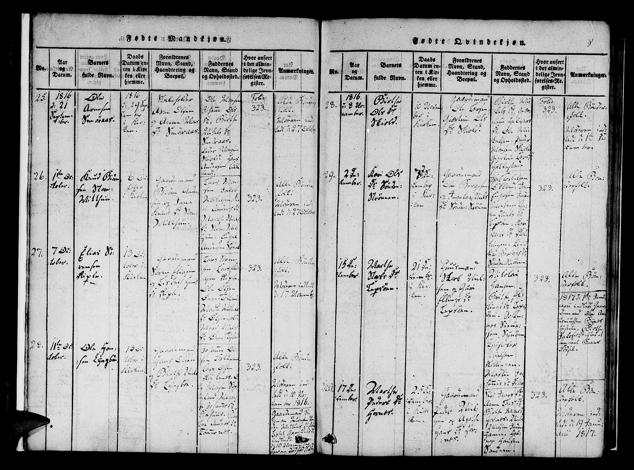 Fana Sokneprestembete, AV/SAB-A-75101/H/Haa/Haaa/L0007: Parish register (official) no. A 7, 1816-1828, p. 8