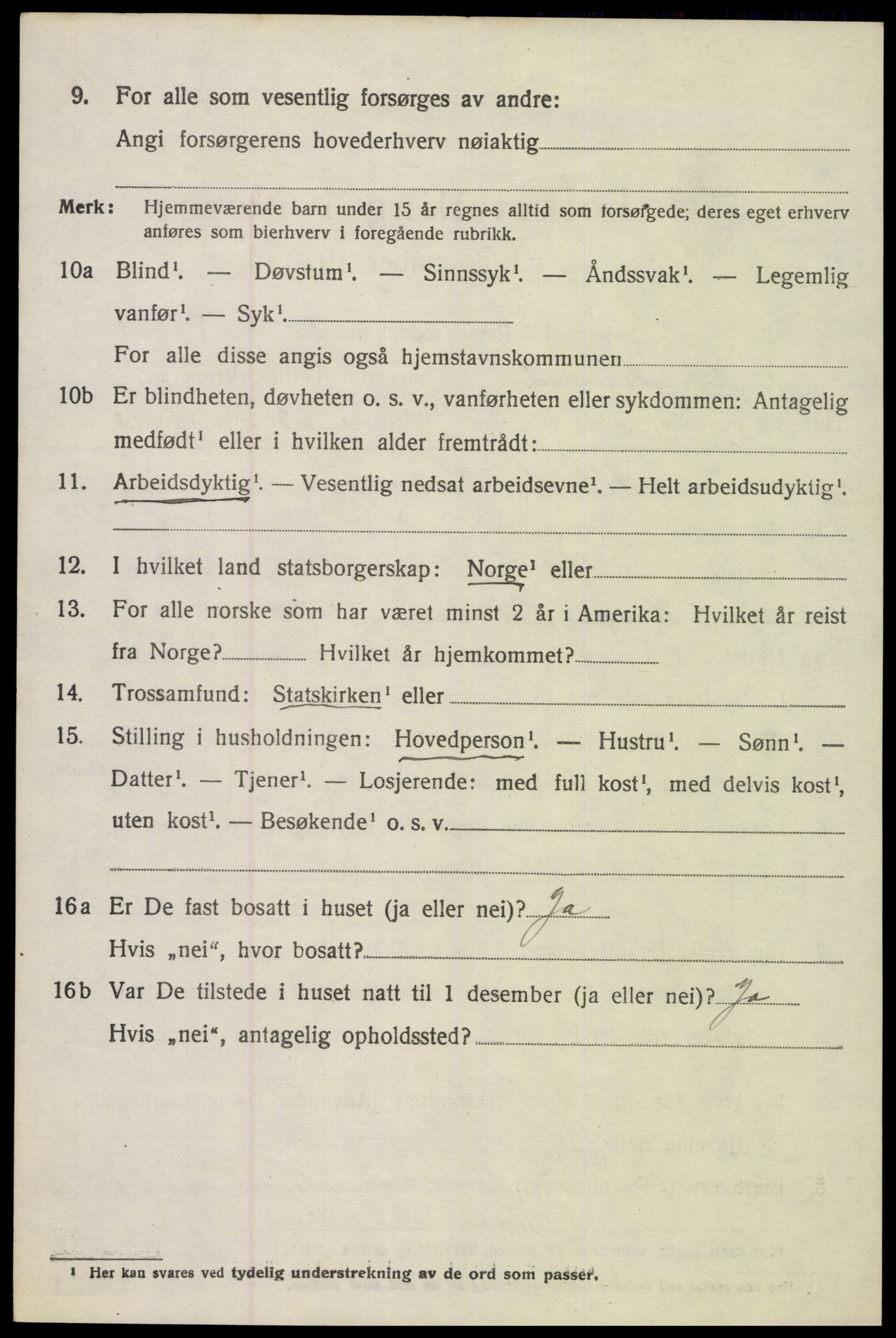 SAK, 1920 census for Randesund, 1920, p. 1077