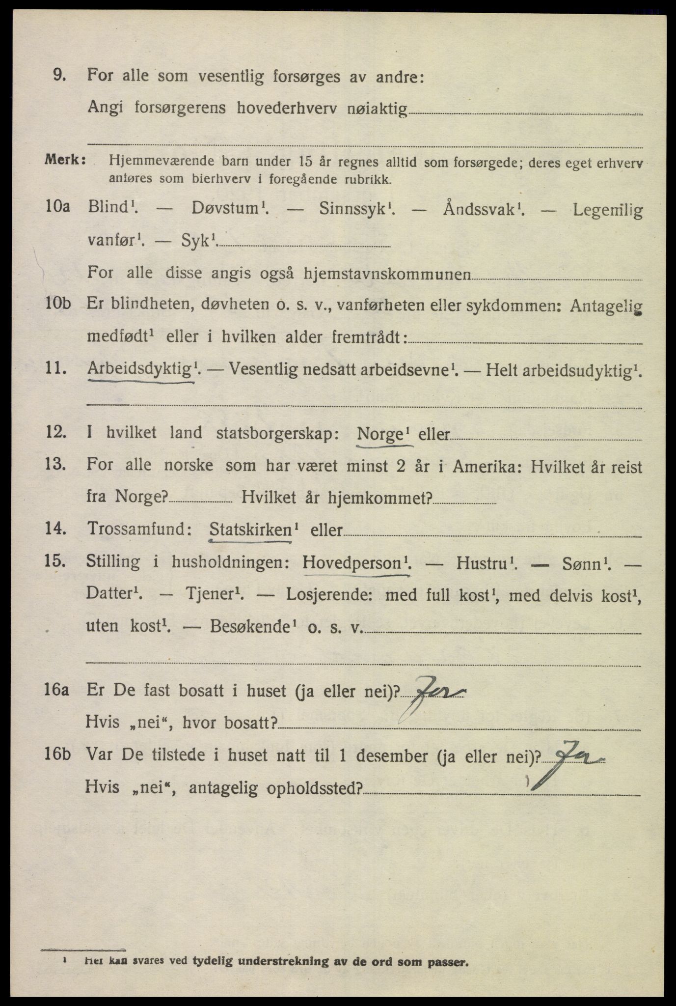 SAK, 1920 census for Sør-Audnedal, 1920, p. 4584