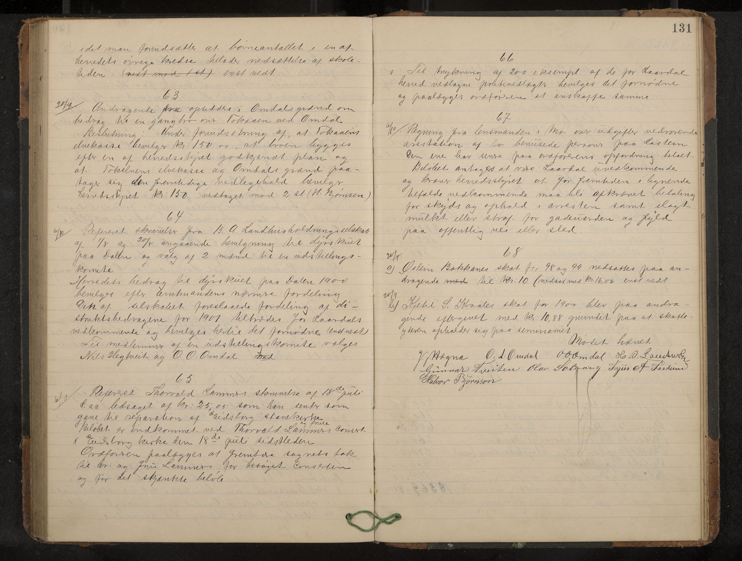 Lårdal formannskap og sentraladministrasjon, IKAK/0833021/A/L0003: Møtebok, 1893-1901, p. 131