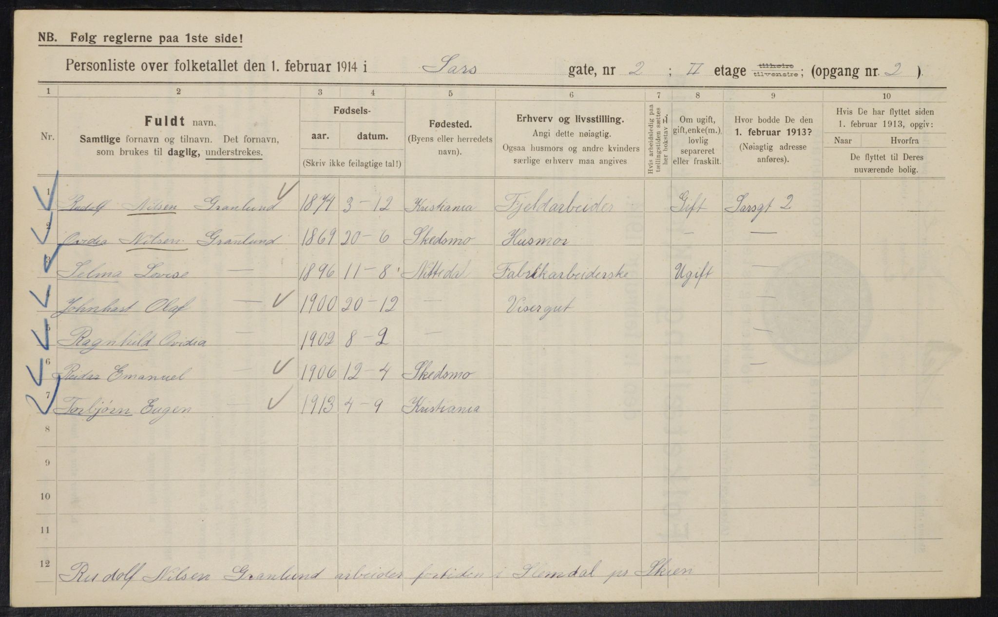 OBA, Municipal Census 1914 for Kristiania, 1914, p. 89089