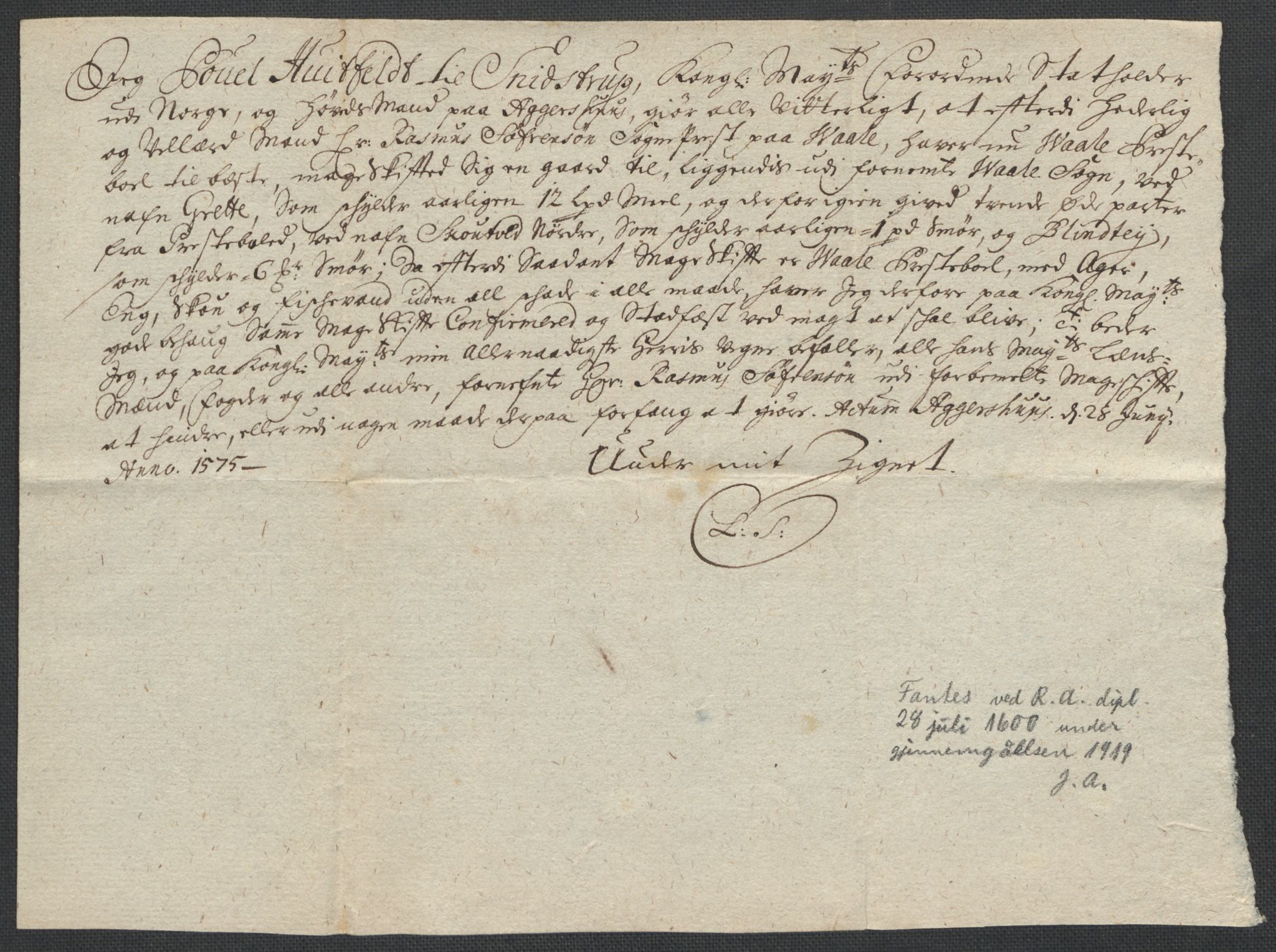 Riksarkivets diplomsamling, AV/RA-EA-5965/F02/L0078: Dokumenter, 1575, p. 30