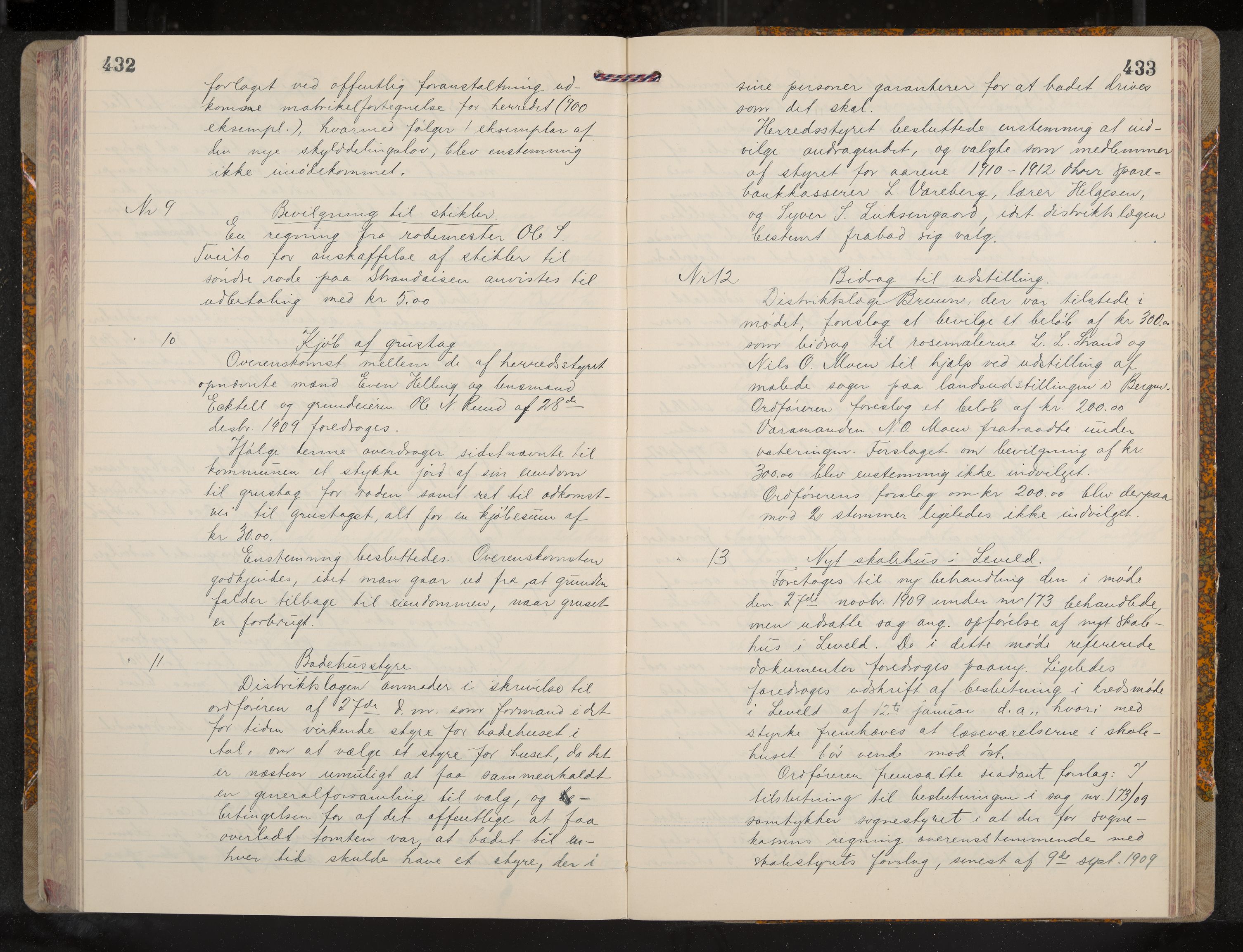 Ål formannskap og sentraladministrasjon, IKAK/0619021/A/Aa/L0005: Utskrift av møtebok, 1902-1910, p. 432-433