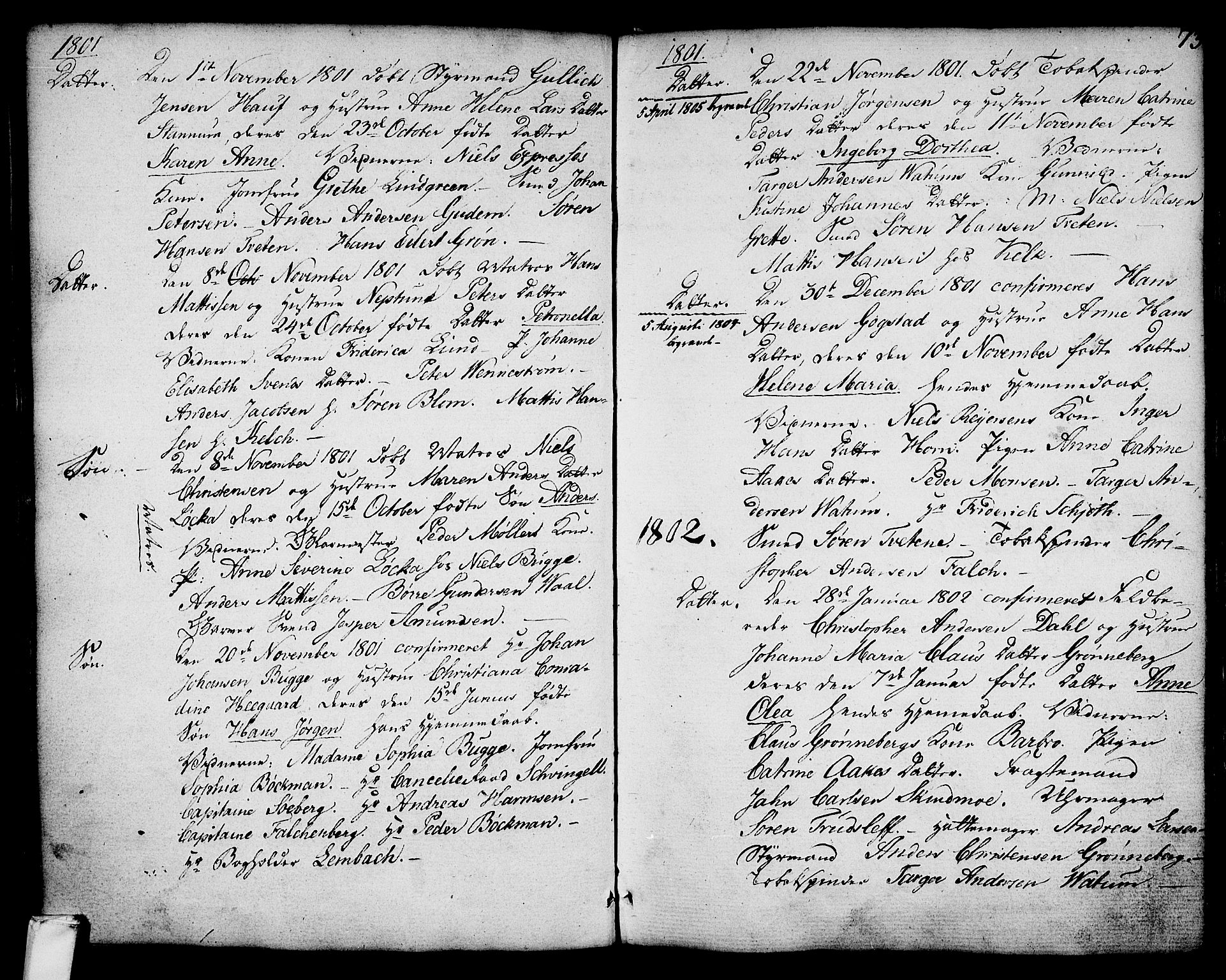 Larvik kirkebøker, SAKO/A-352/G/Ga/L0001: Parish register (copy) no. I 1, 1785-1807, p. 73