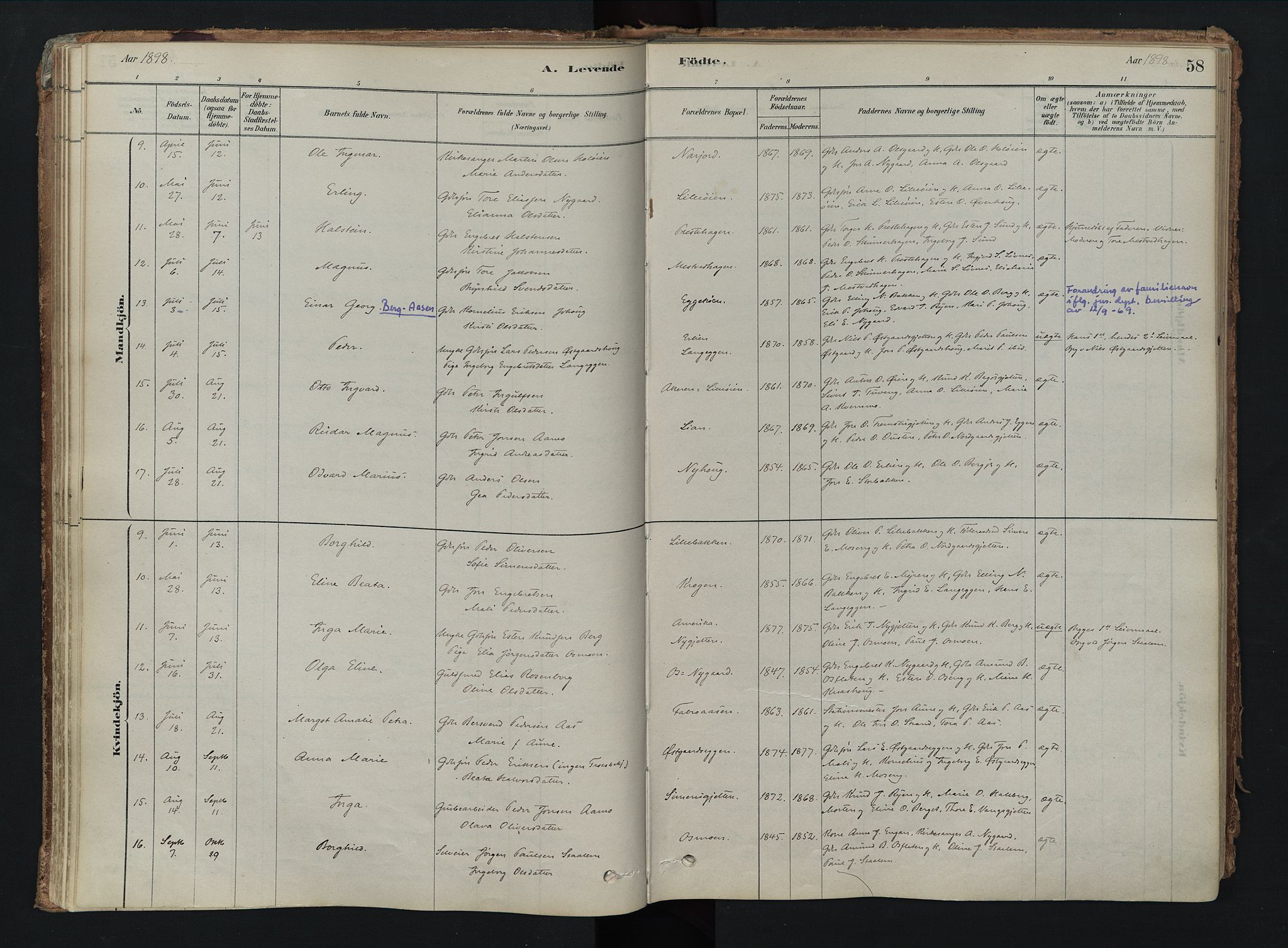 Tolga prestekontor, AV/SAH-PREST-062/K/L0008: Parish register (official) no. 8, 1877-1910, p. 58