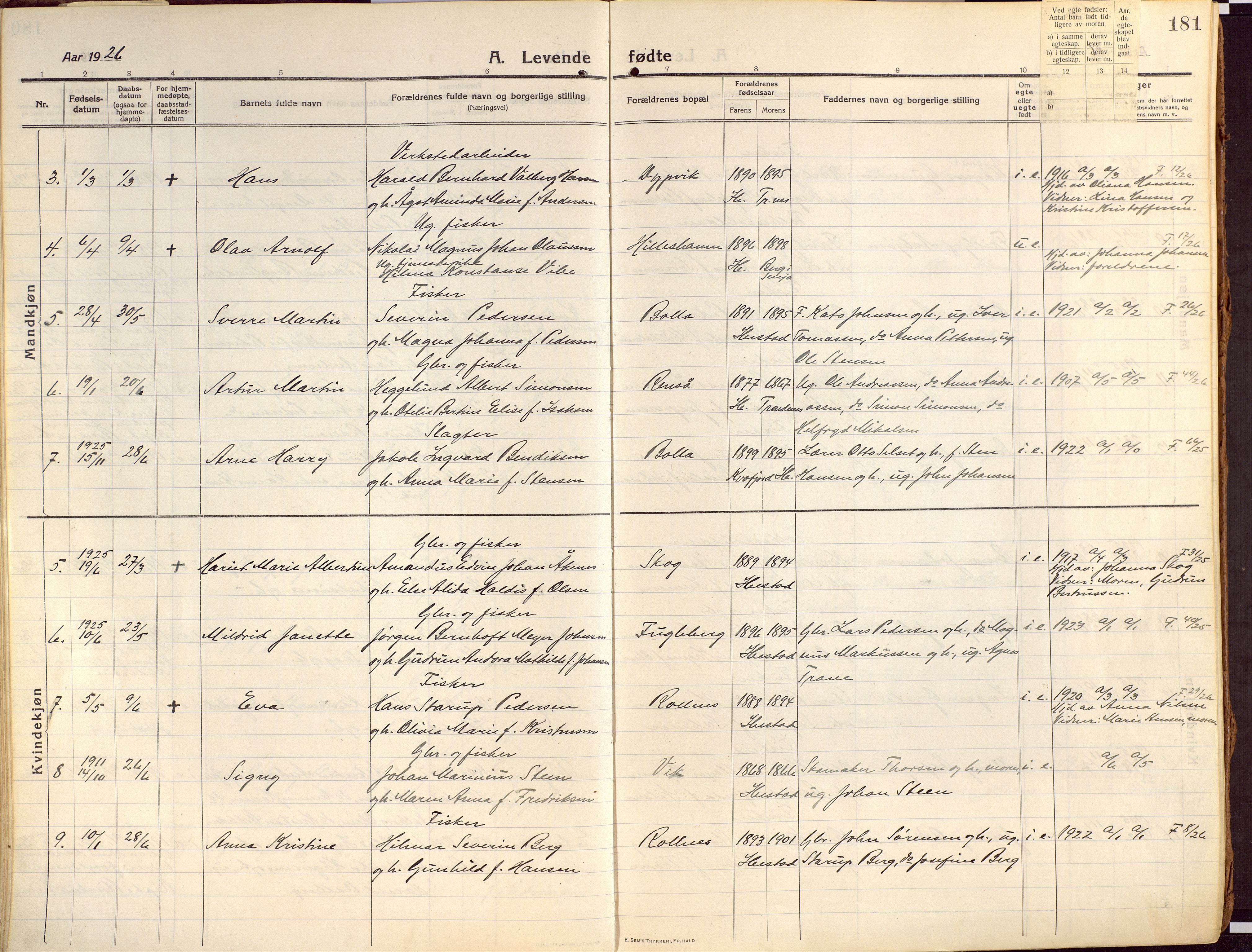 Ibestad sokneprestembete, SATØ/S-0077/H/Ha/Haa/L0018kirke: Parish register (official) no. 18, 1915-1929, p. 181