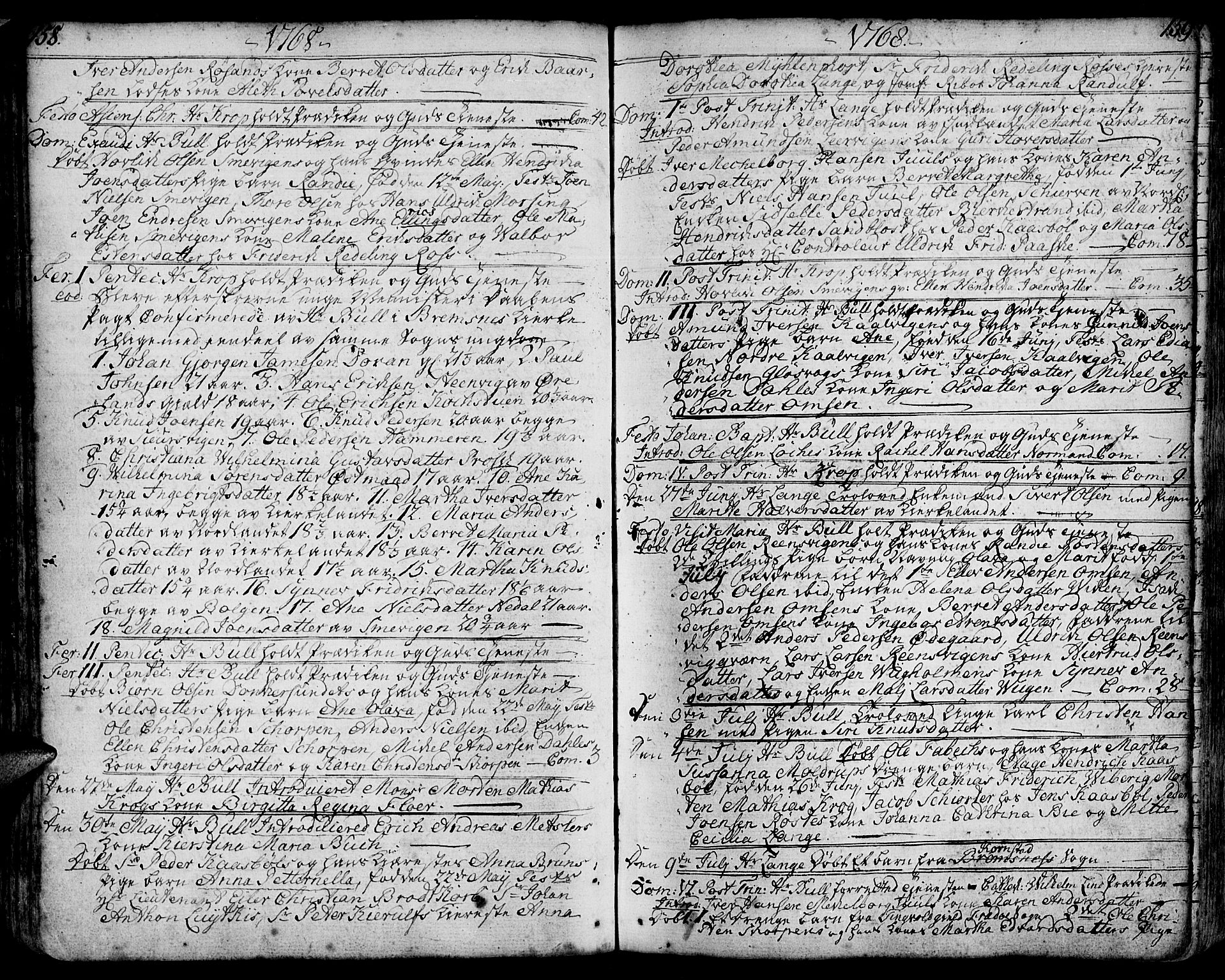 Ministerialprotokoller, klokkerbøker og fødselsregistre - Møre og Romsdal, SAT/A-1454/572/L0840: Parish register (official) no. 572A03, 1754-1784, p. 158-159