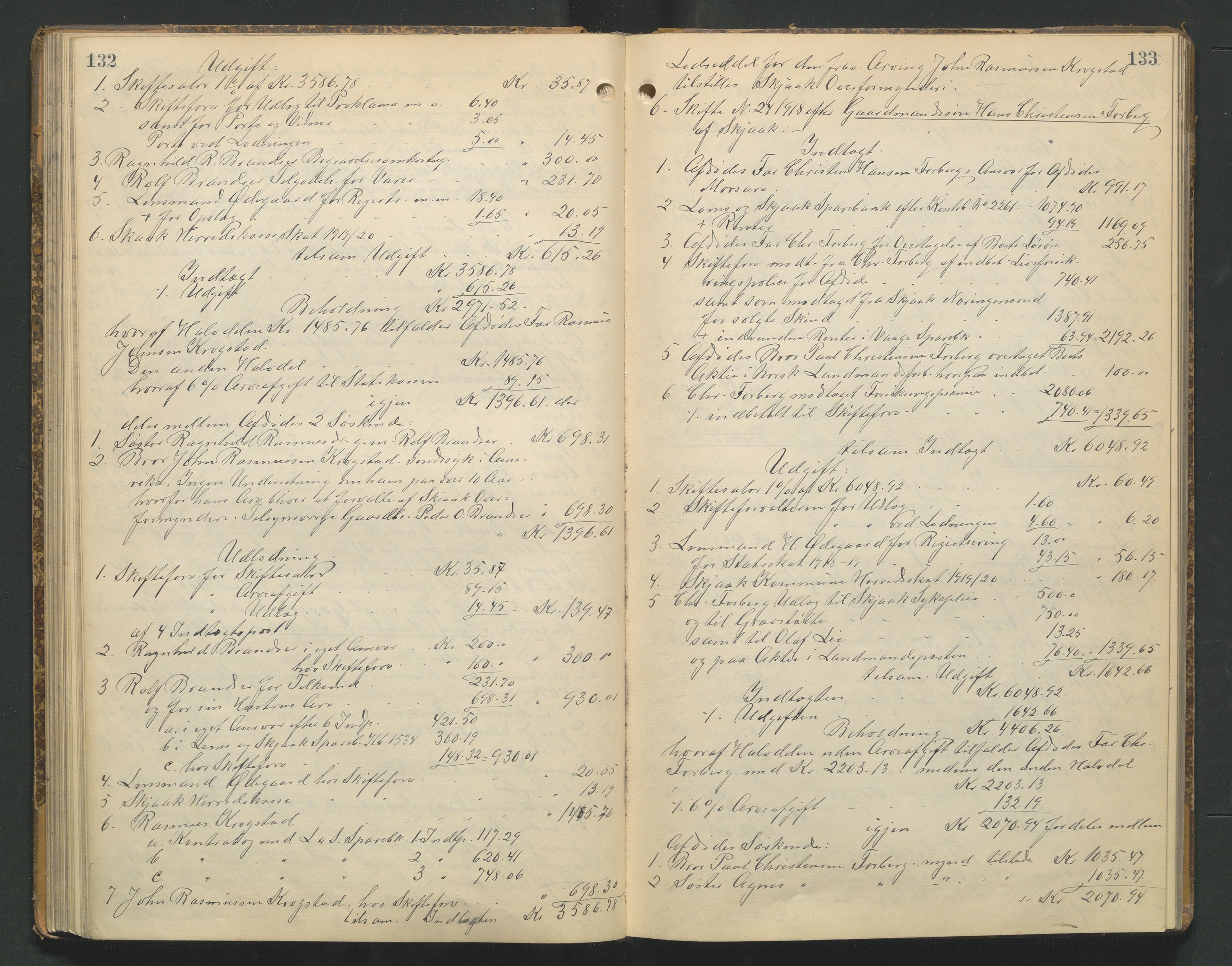 Nord-Gudbrandsdal tingrett, AV/SAH-TING-002/J/Jd/L0005: Skifteutlodningsprotokoll, 1916-1923, p. 132-133
