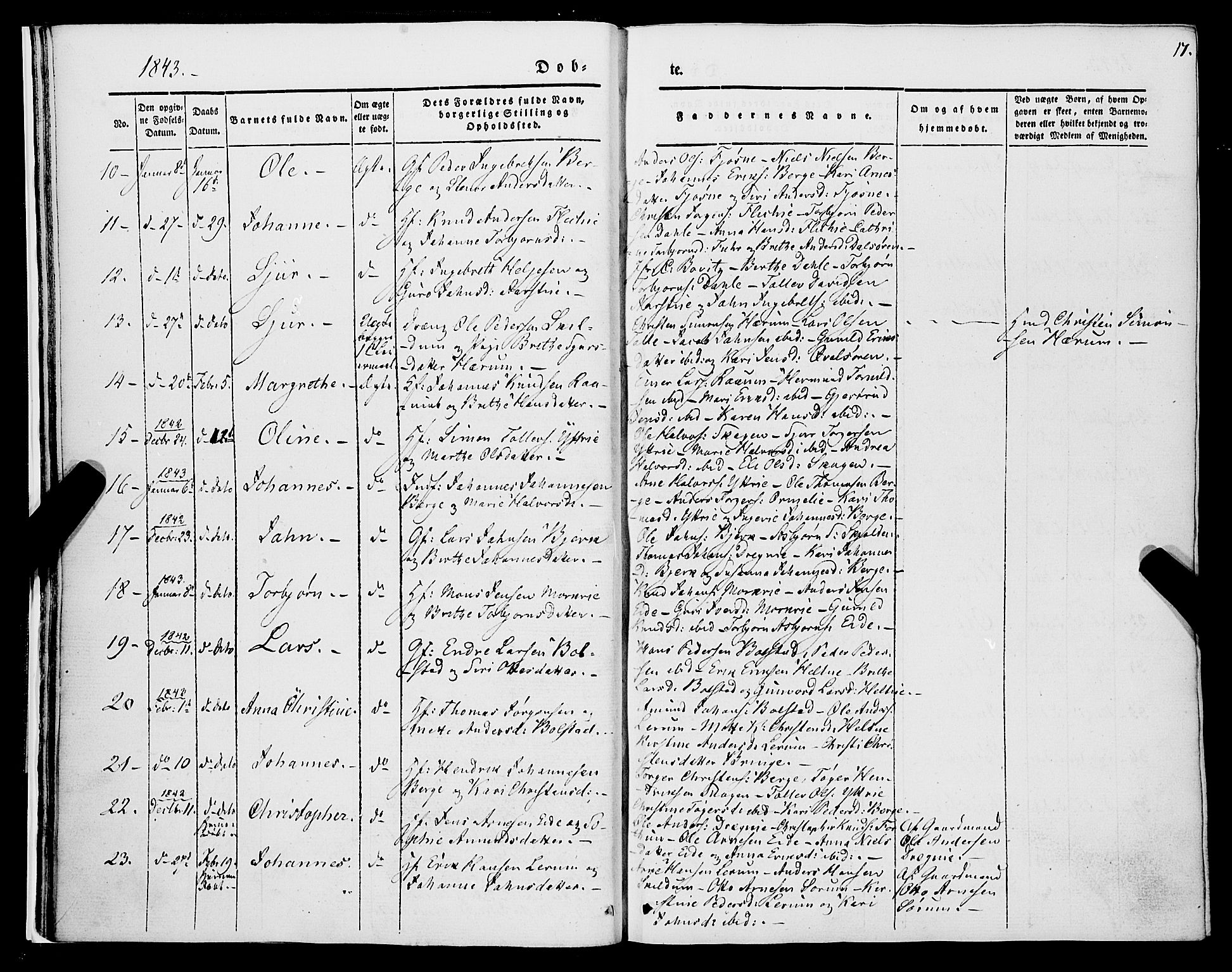 Luster sokneprestembete, SAB/A-81101/H/Haa/Haaa/L0006: Parish register (official) no. A 6, 1840-1848, p. 17