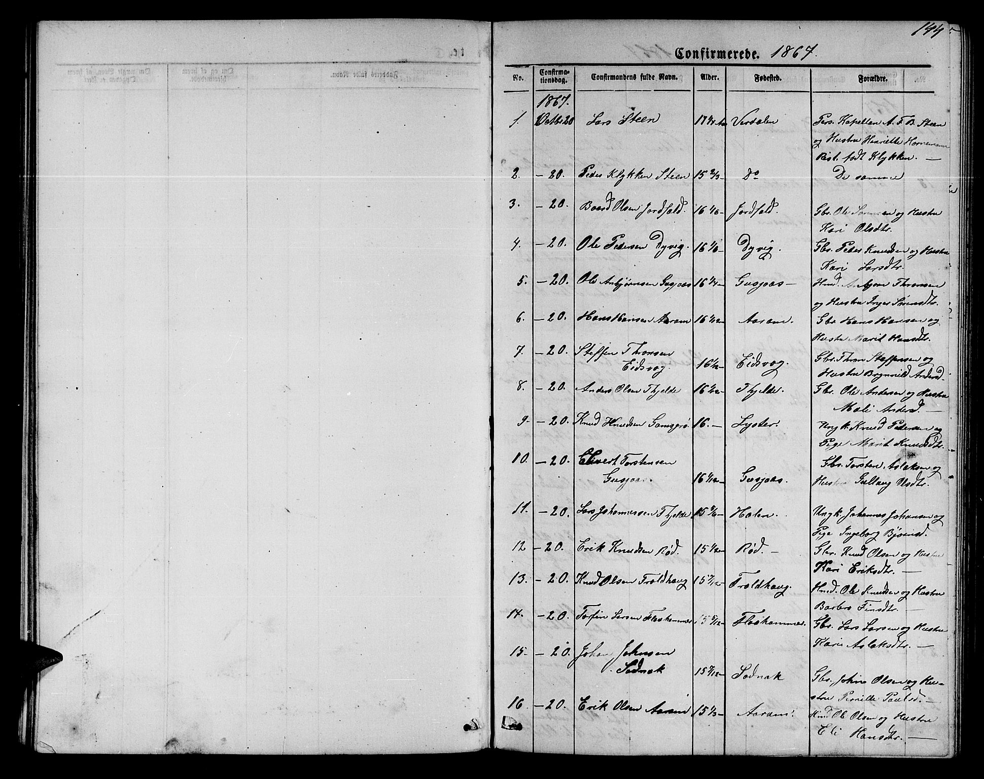 Ministerialprotokoller, klokkerbøker og fødselsregistre - Møre og Romsdal, SAT/A-1454/551/L0630: Parish register (copy) no. 551C02, 1867-1885, p. 144