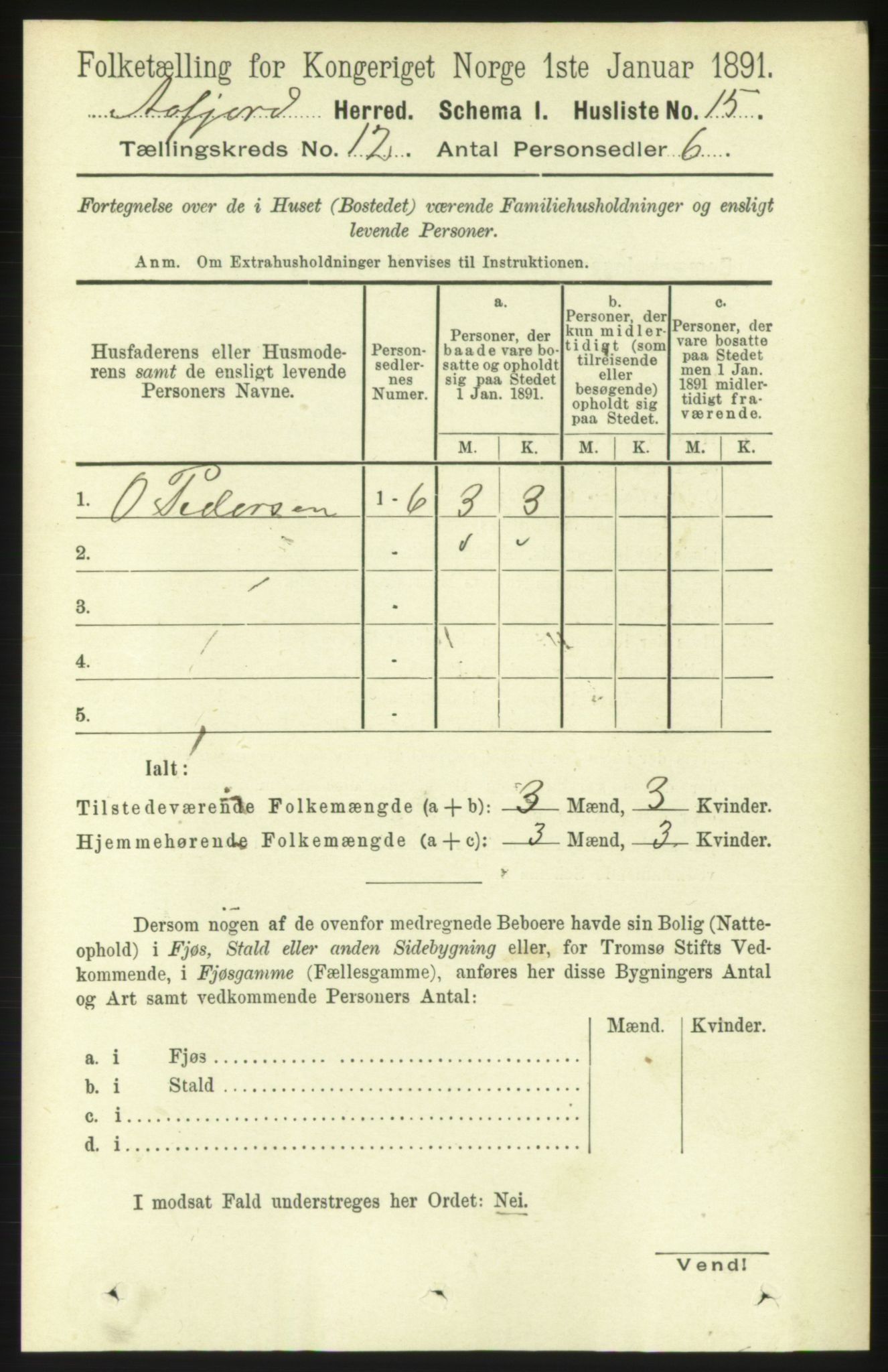 RA, 1891 census for 1630 Åfjord, 1891, p. 3701