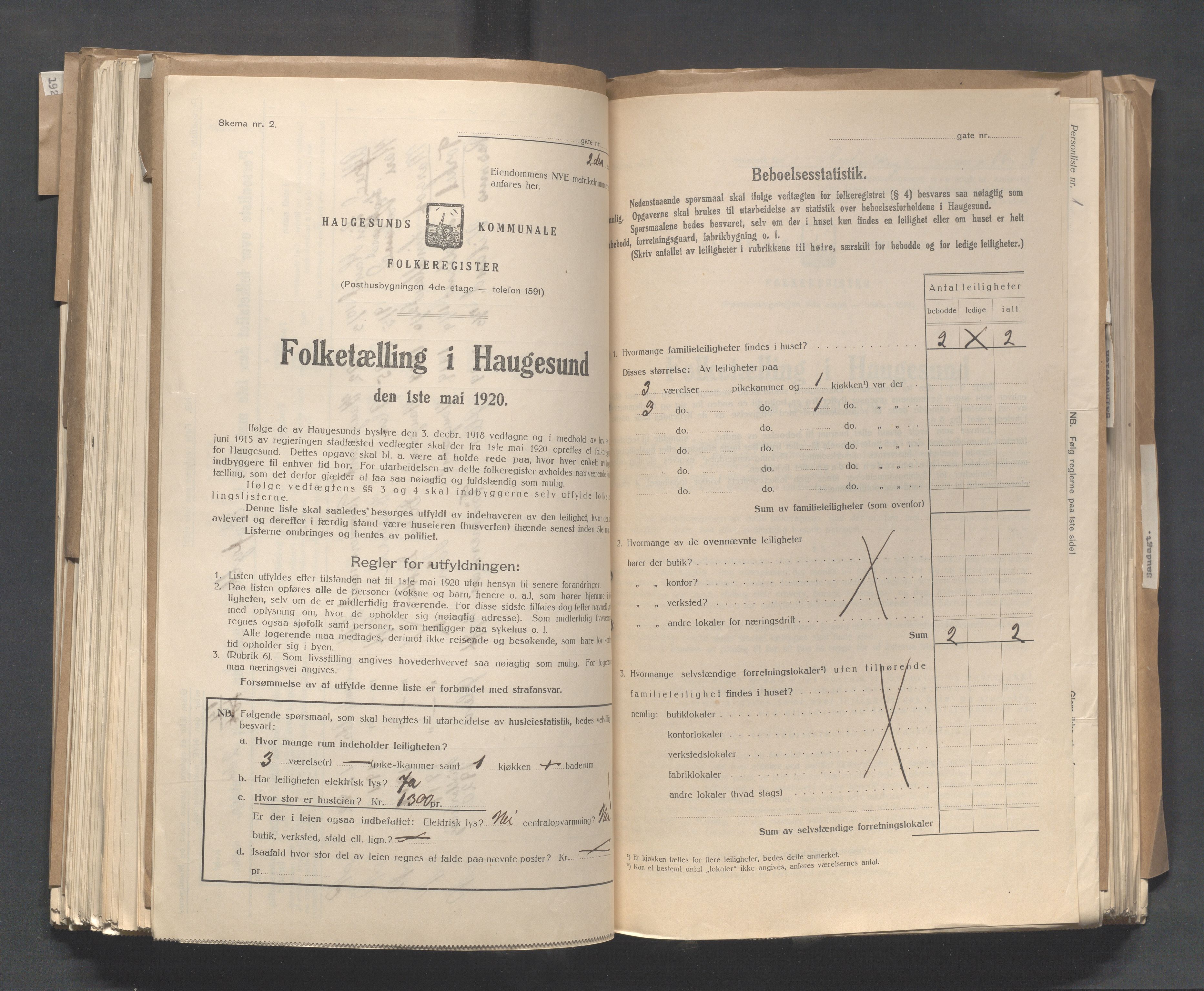 IKAR, Local census 1.5.1920 for Haugesund, 1920, p. 3237