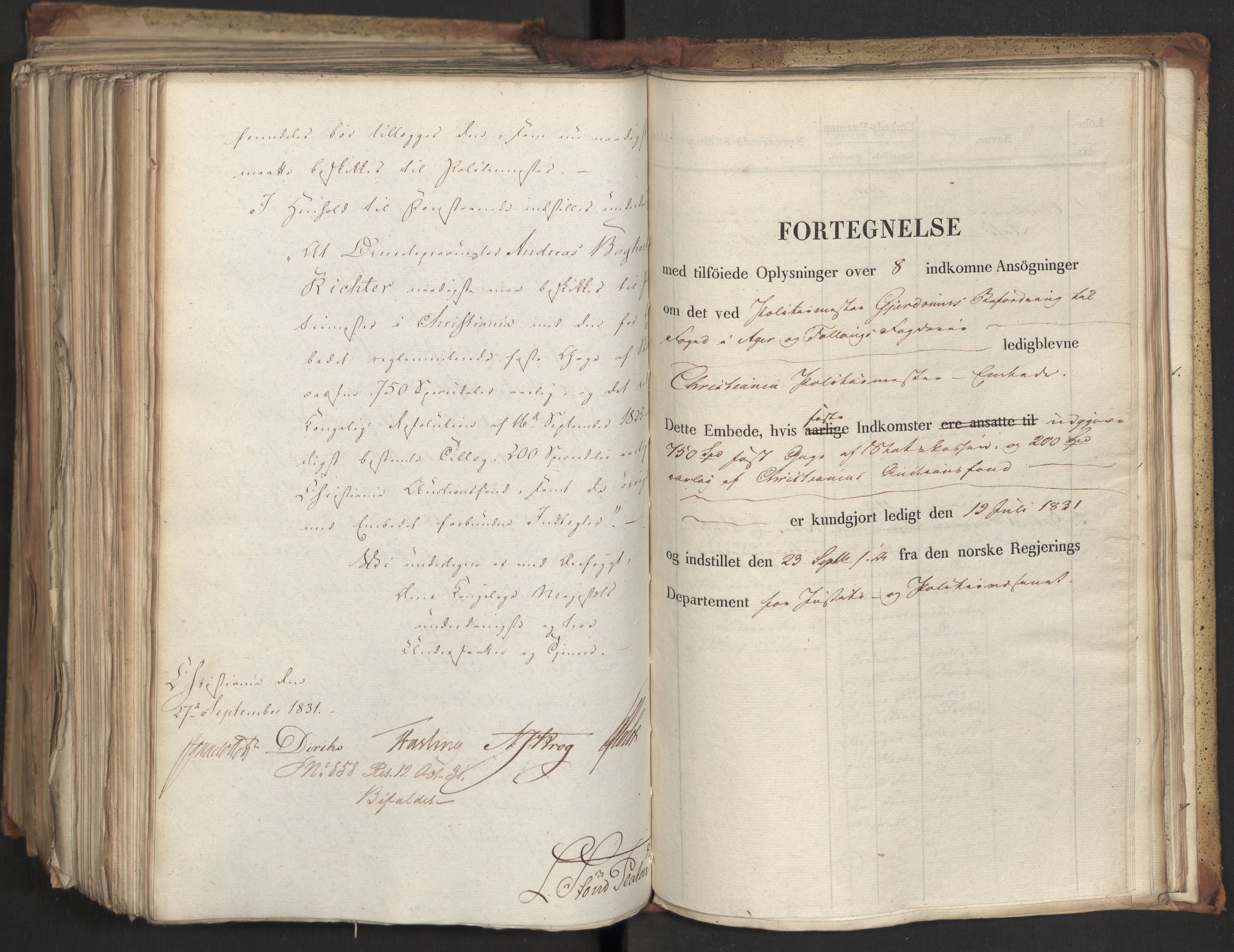 Statsrådsavdelingen i Stockholm, AV/RA-S-1003/D/Da/L0073: Regjeringsinnstillinger nr. 1534-1699, 1831, p. 570