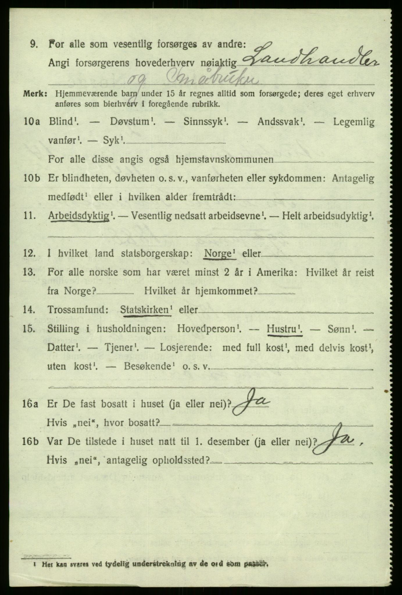 SAB, 1920 census for Austrheim, 1920, p. 4727