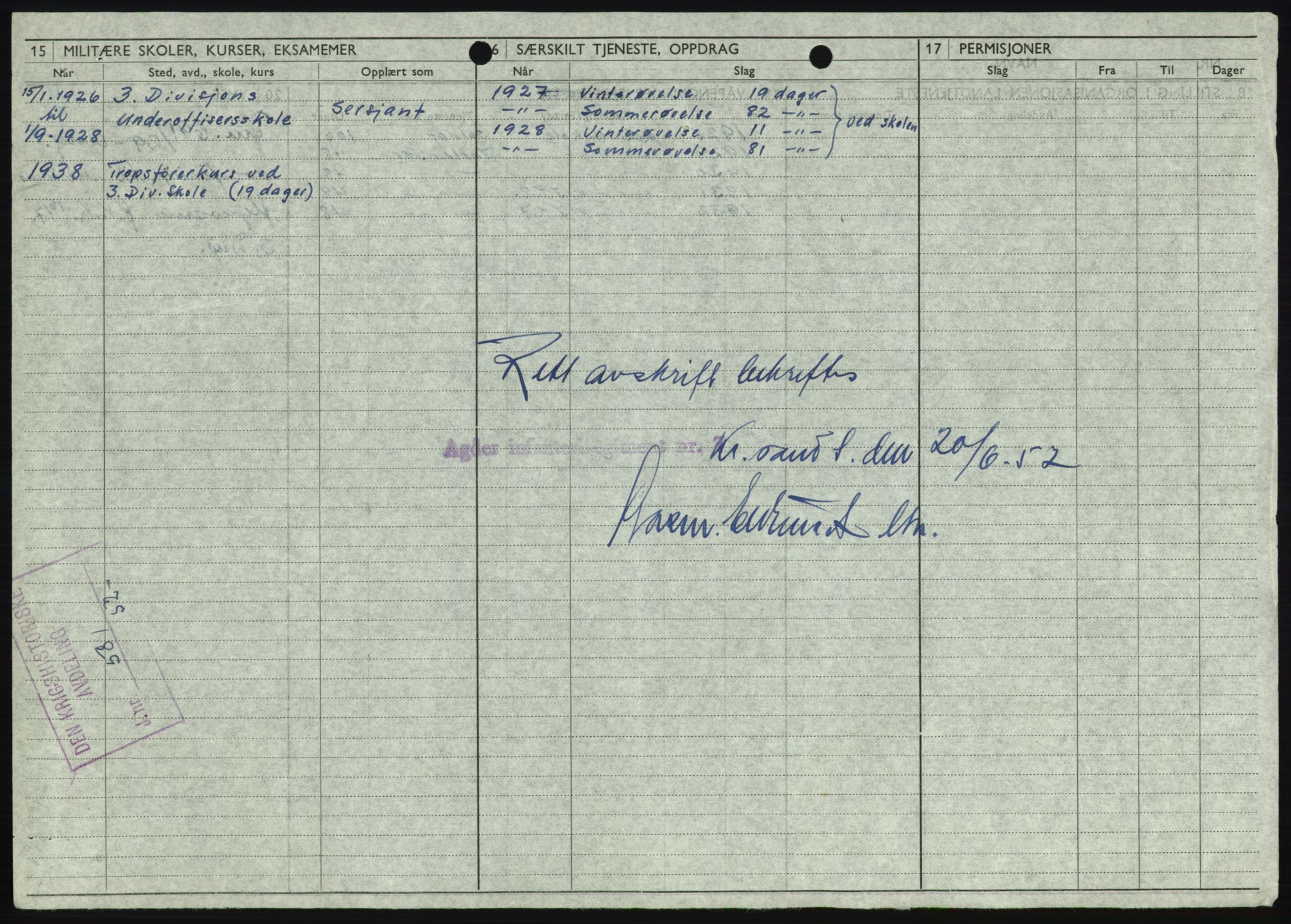 Forsvaret, Forsvarets krigshistoriske avdeling, AV/RA-RAFA-2017/Y/Yb/L0056: II-C-11-136-139  -  1. Divisjon, 1940-1957, p. 97