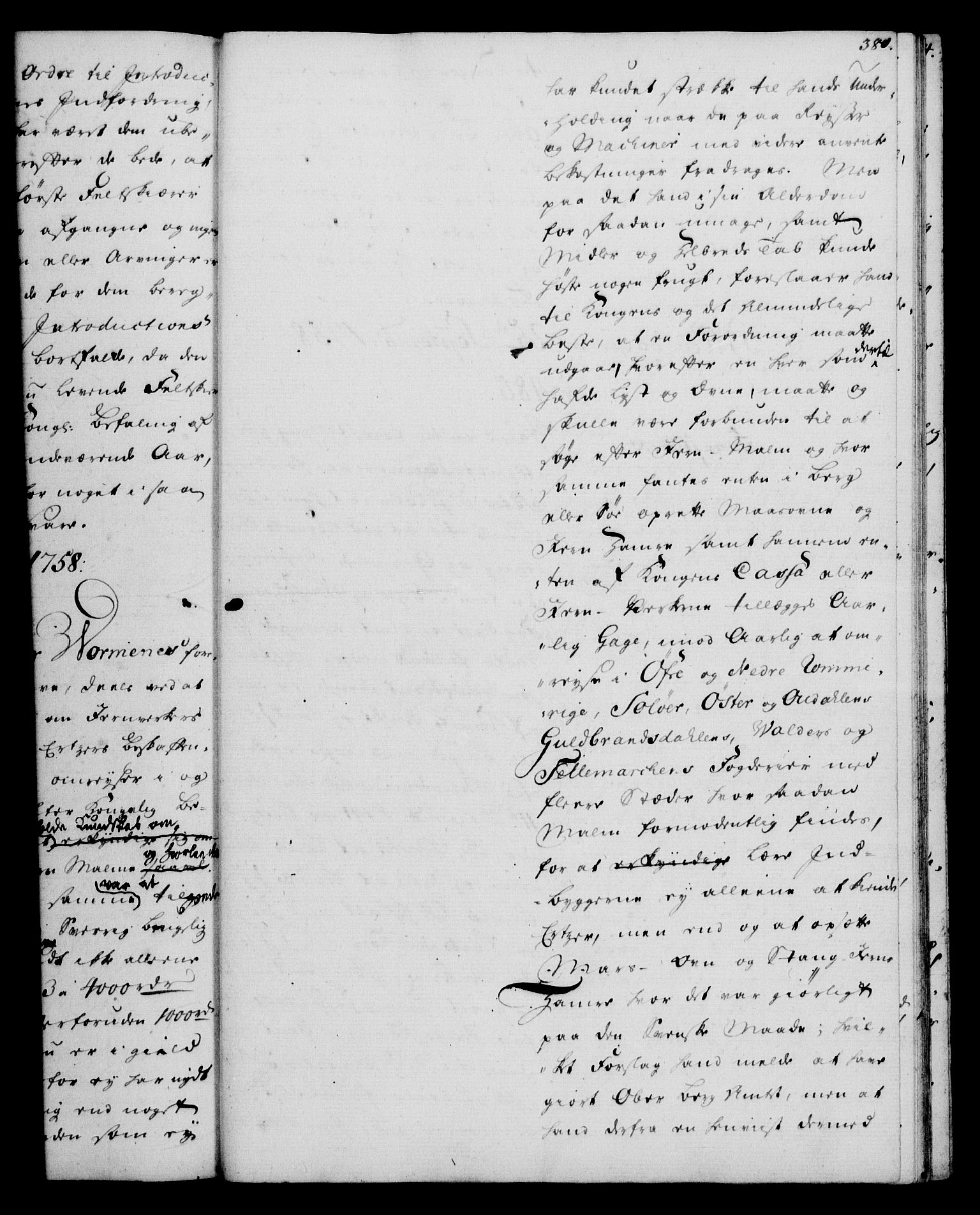 Rentekammeret, Kammerkanselliet, RA/EA-3111/G/Gh/Gha/L0034: Norsk ekstraktmemorialprotokoll (merket RK 53.79), 1756-1759, p. 380
