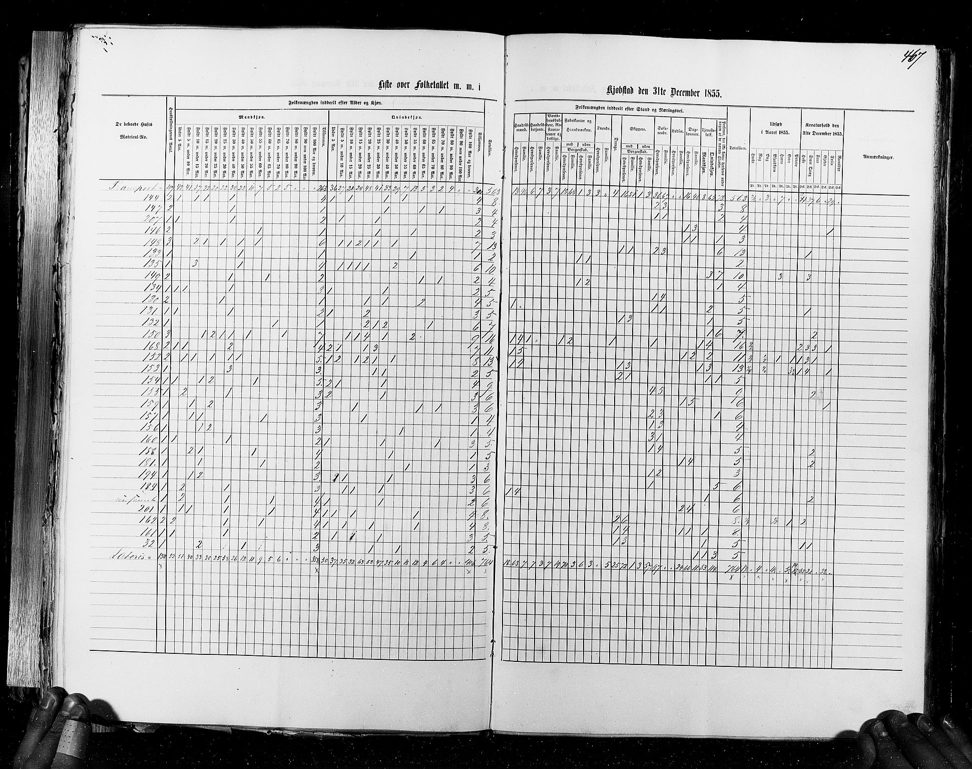 RA, Census 1855, vol. 7: Fredrikshald-Kragerø, 1855, p. 467