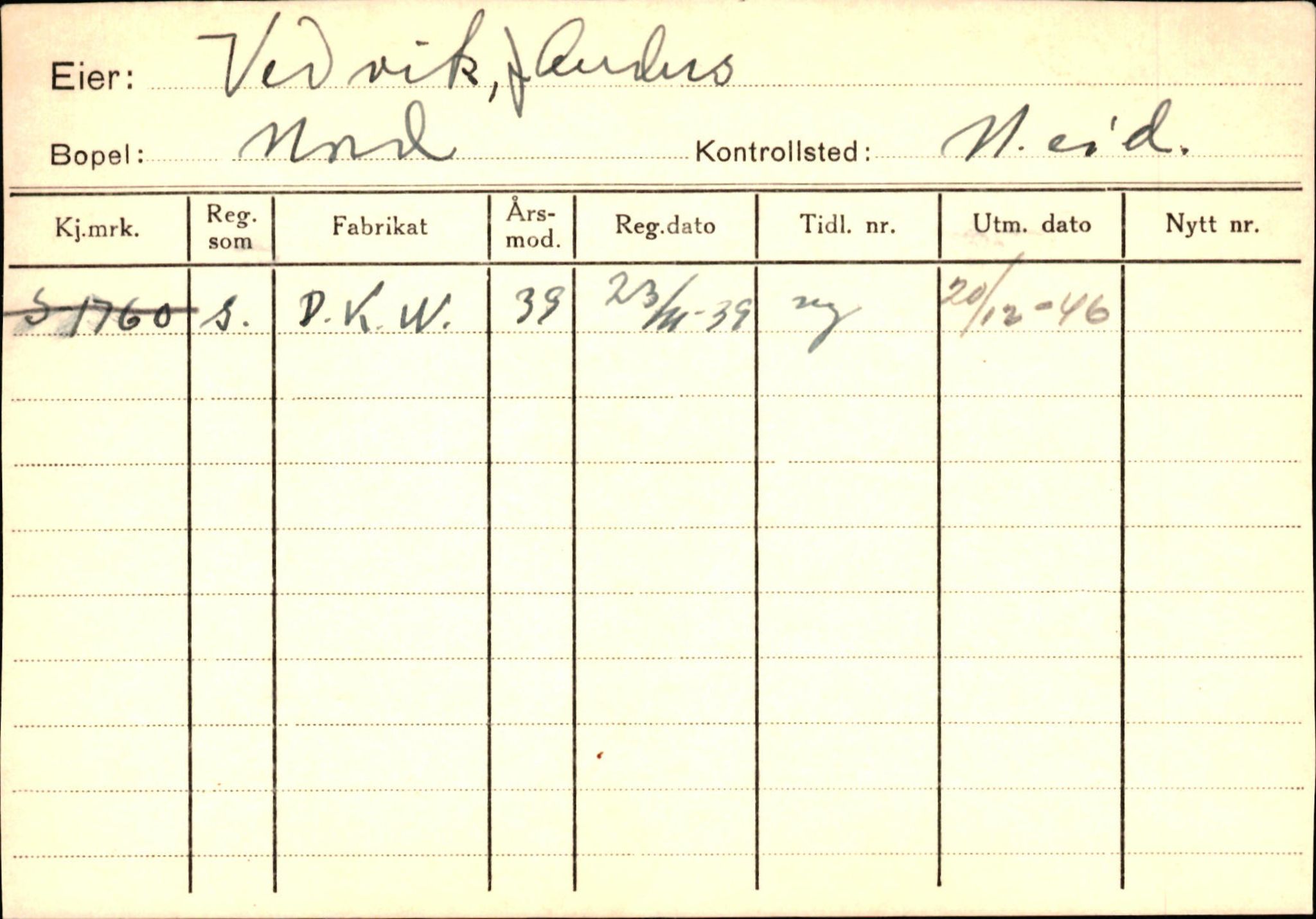 Statens vegvesen, Sogn og Fjordane vegkontor, AV/SAB-A-5301/4/F/L0130: Eigarregister Eid T-Å. Høyanger A-O, 1945-1975, p. 122