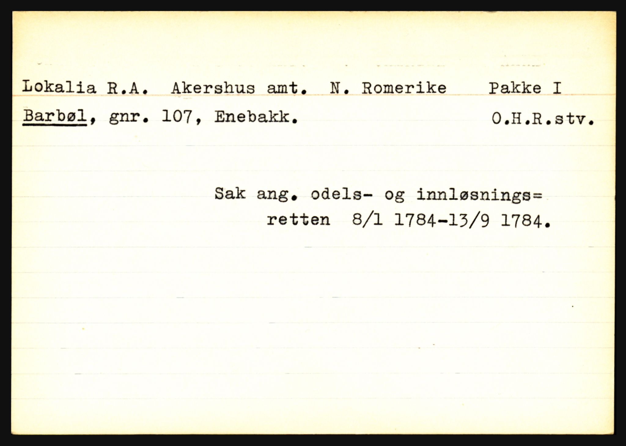 Statsarkivet i Oslo, AV/SAO-A-10621/Z/Zb/L0009: Enebakk (Auen - Årsrud), Feiring (Almelien - Torgunrød), Fet m/ Rælingen (Auten - Garder), p. 27