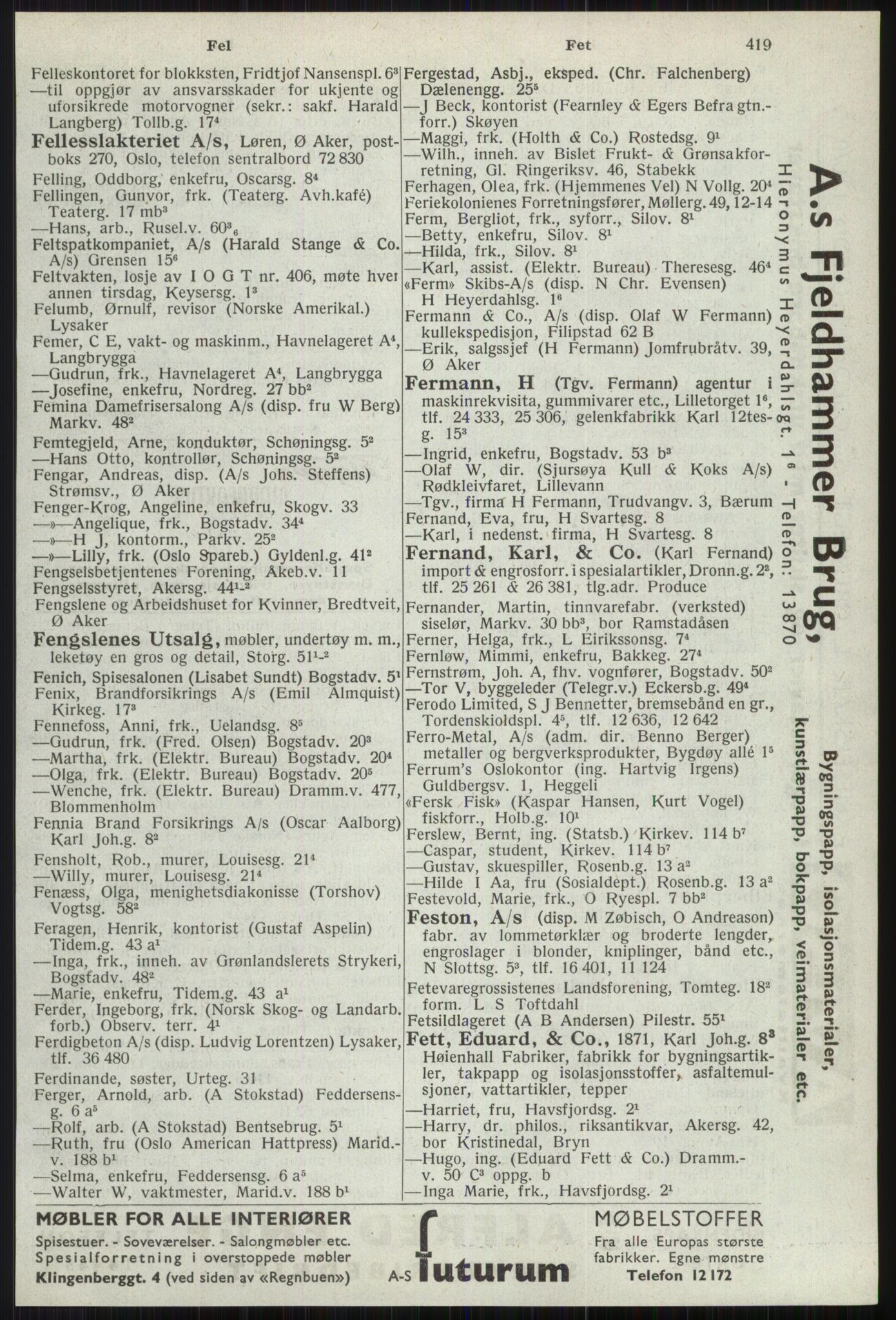 Kristiania/Oslo adressebok, PUBL/-, 1941, p. 419