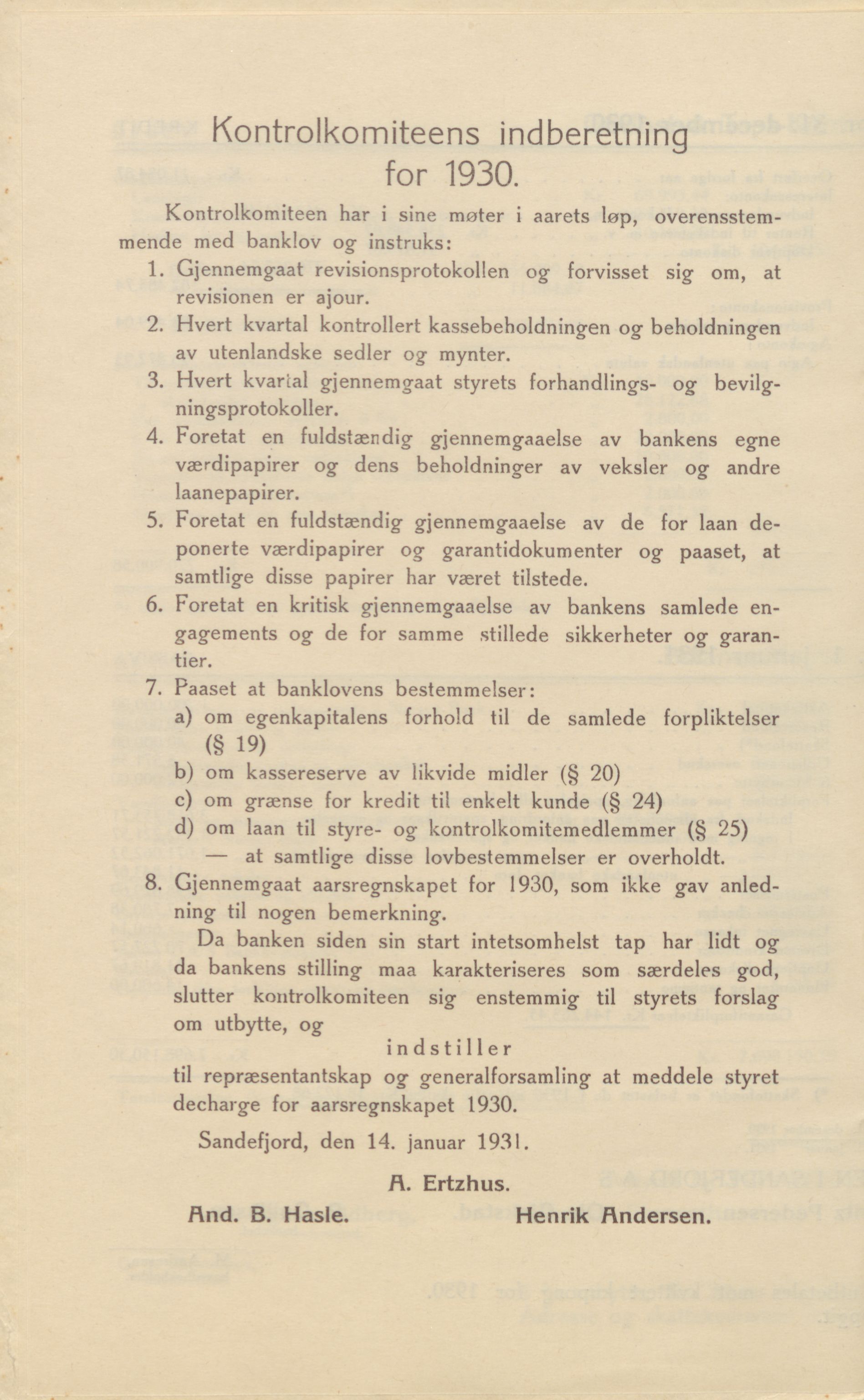 Privatbanken i Sandefjord AS, VEMU/ARS-A-1256/X/L0001: Årsberetninger, 1912-1929, p. 125
