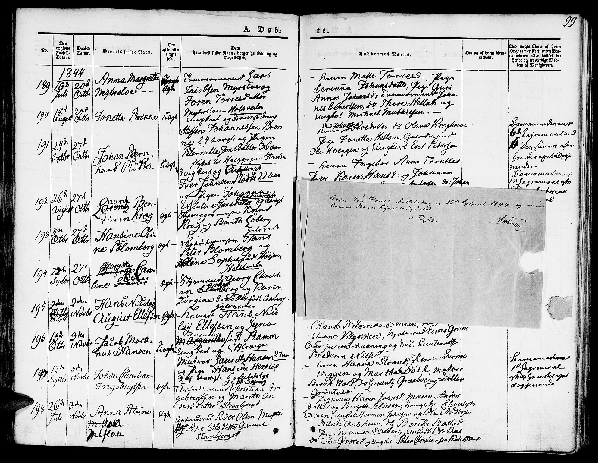 Ministerialprotokoller, klokkerbøker og fødselsregistre - Sør-Trøndelag, SAT/A-1456/601/L0048: Parish register (official) no. 601A16, 1840-1847, p. 99