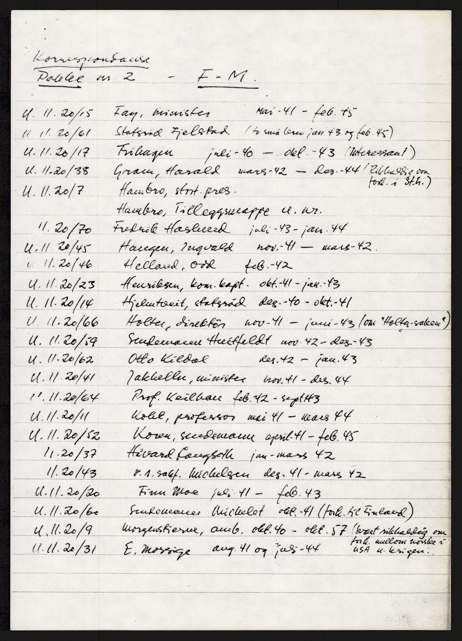 Lie, Trygve, AV/RA-PA-1407/D/L0001: Blandet korrespondanse., 1940-1944, p. 20