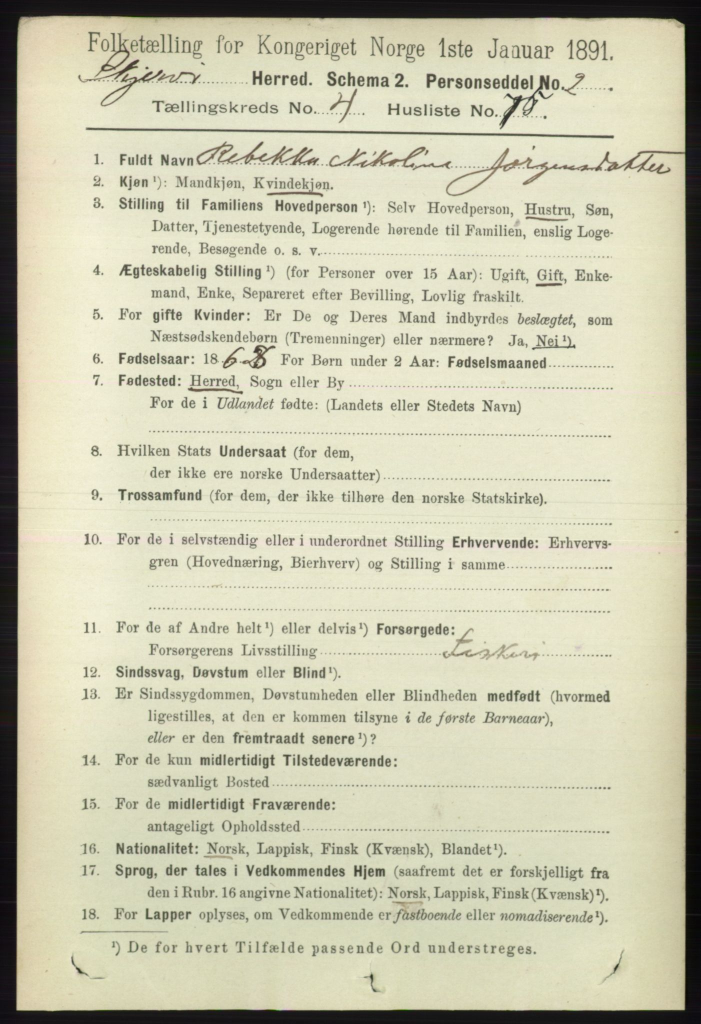 RA, 1891 census for 1941 Skjervøy, 1891, p. 2857