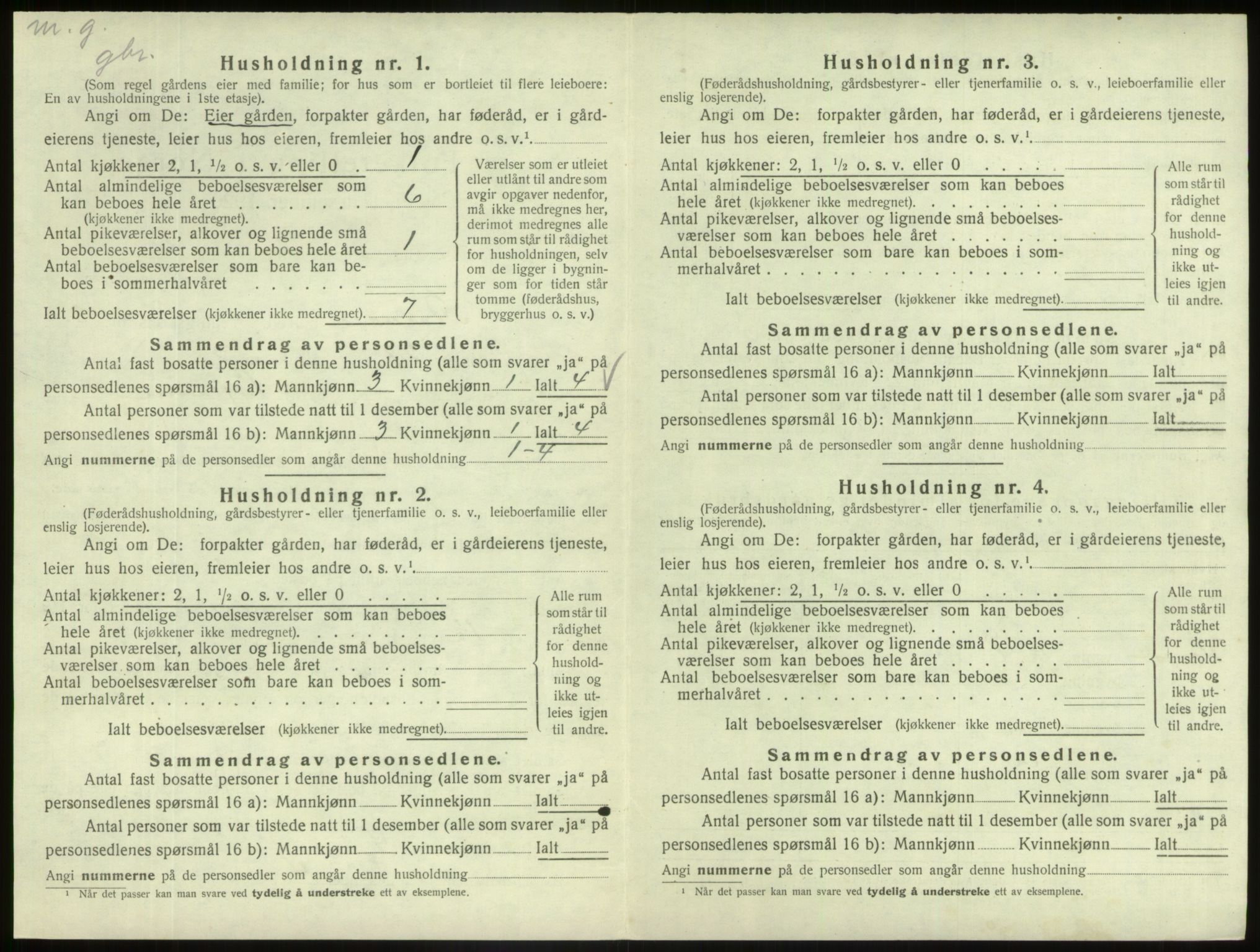 SAB, 1920 census for Askvoll, 1920, p. 419