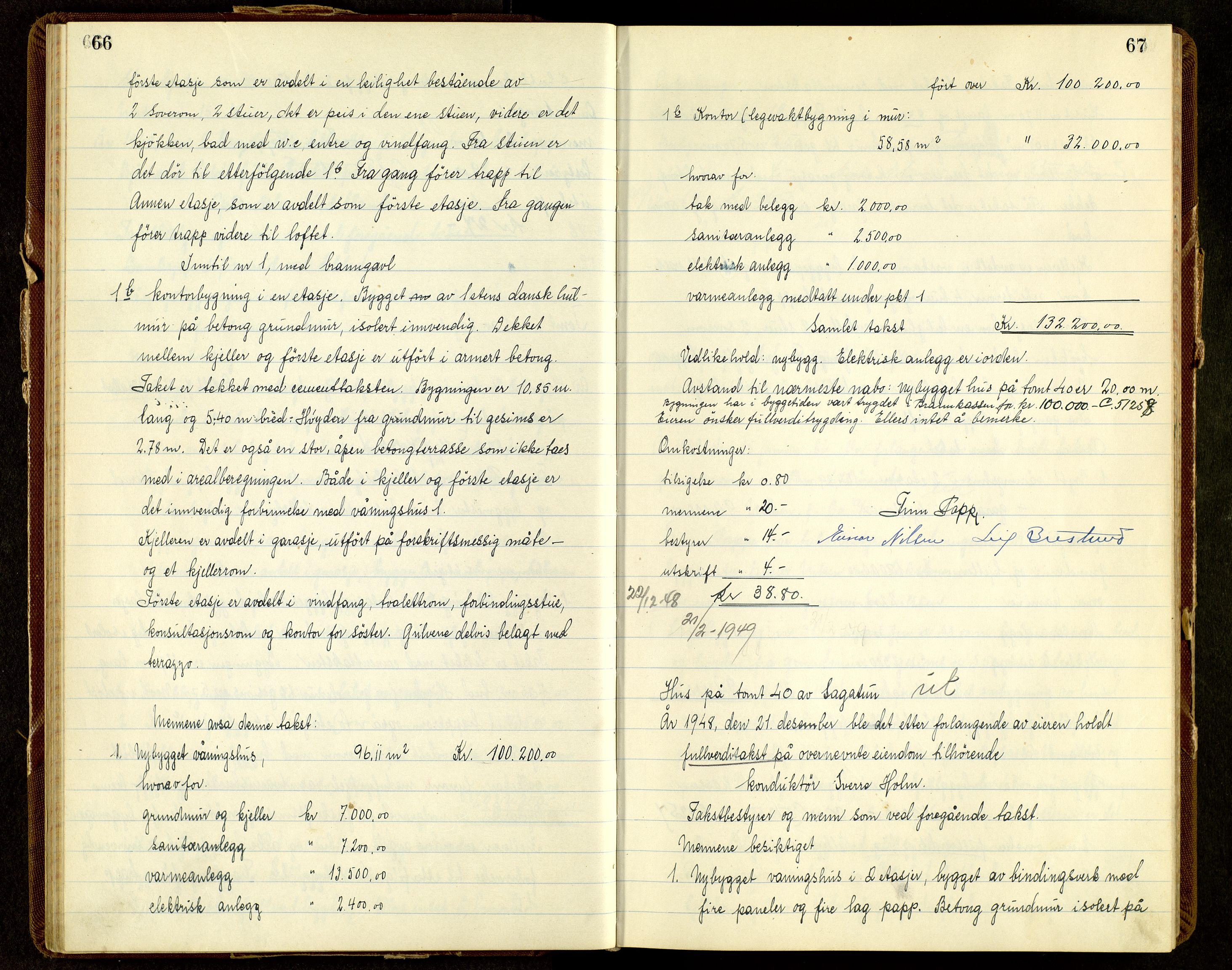 Norges Brannkasse, Hamar, SAH/NBRANH-006/F/Fa/L0013: Branntakstprotokoll, 1948-1951, p. 66-67
