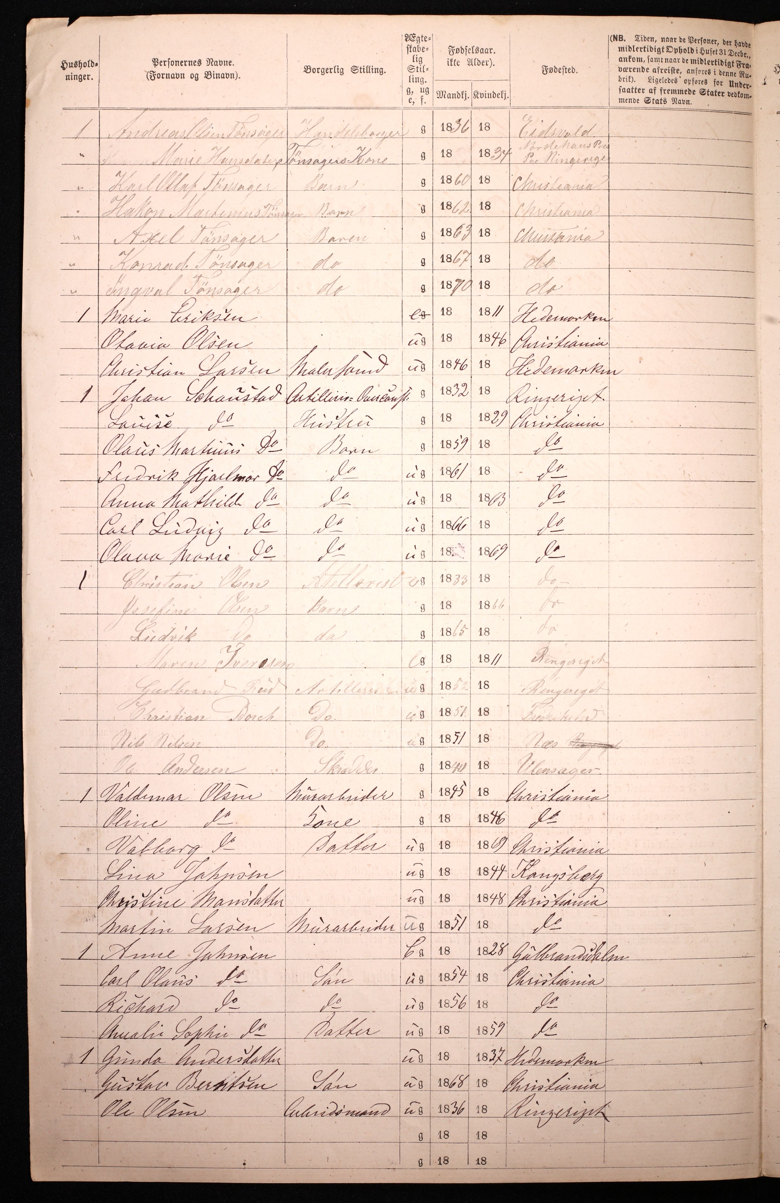 RA, 1870 census for 0301 Kristiania, 1870, p. 3413