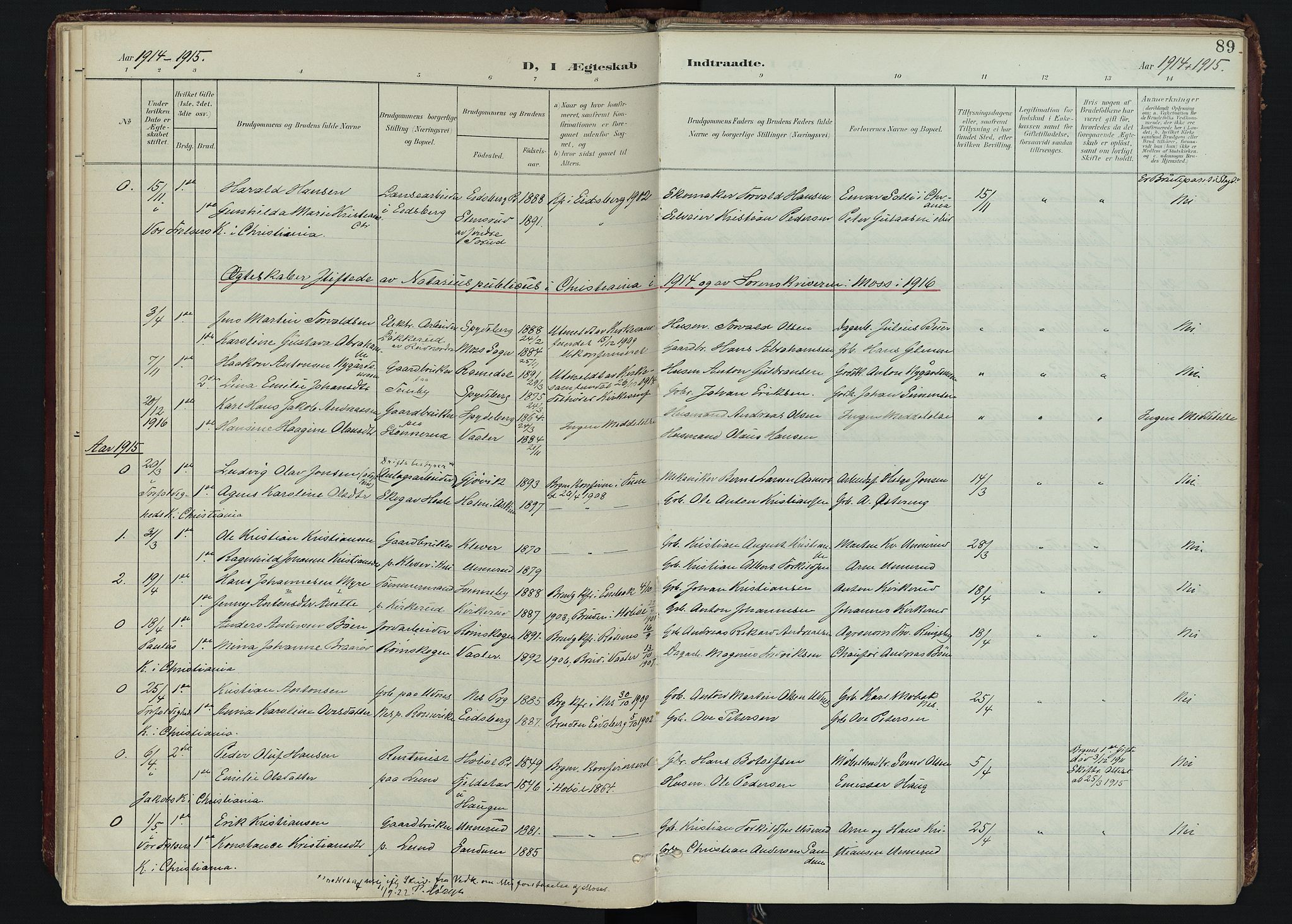 Spydeberg prestekontor Kirkebøker, SAO/A-10924/F/Fa/L0009: Parish register (official) no. I 9, 1900-1926, p. 89