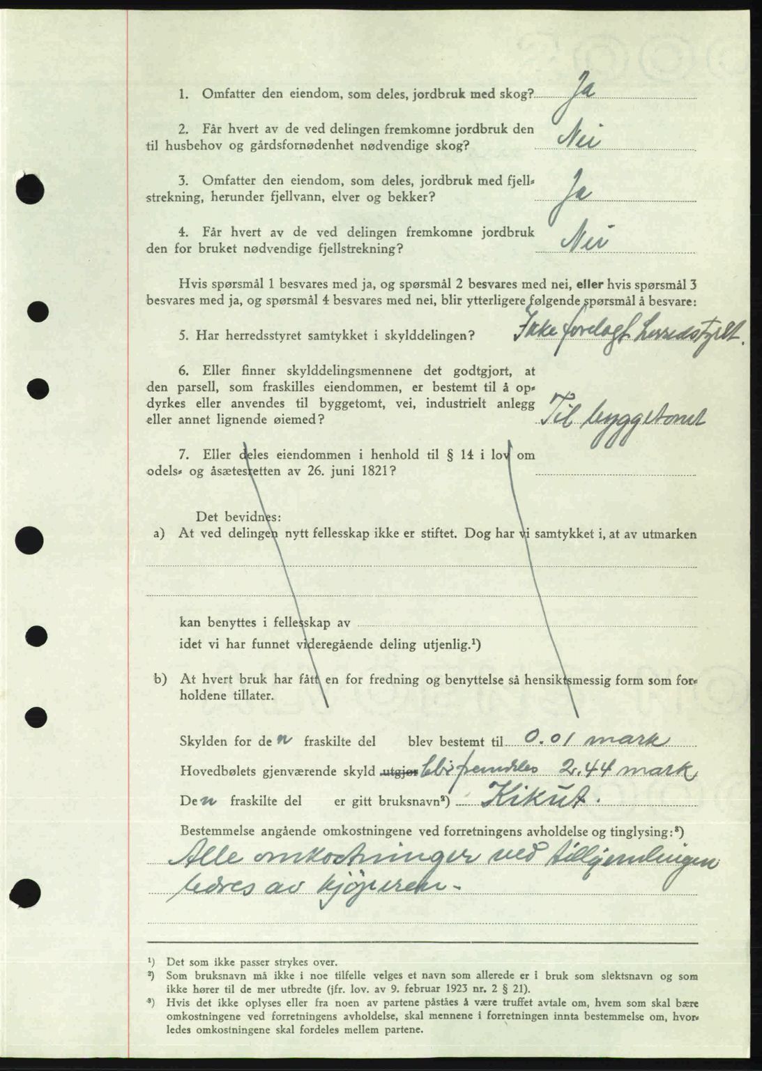 Nordmøre sorenskriveri, AV/SAT-A-4132/1/2/2Ca: Mortgage book no. A103, 1946-1947, Diary no: : 2361/1946