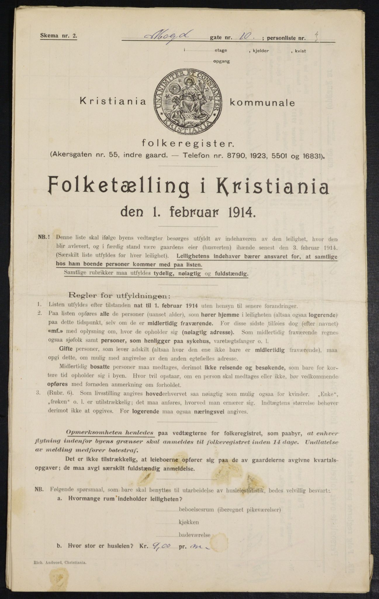 OBA, Municipal Census 1914 for Kristiania, 1914, p. 65350