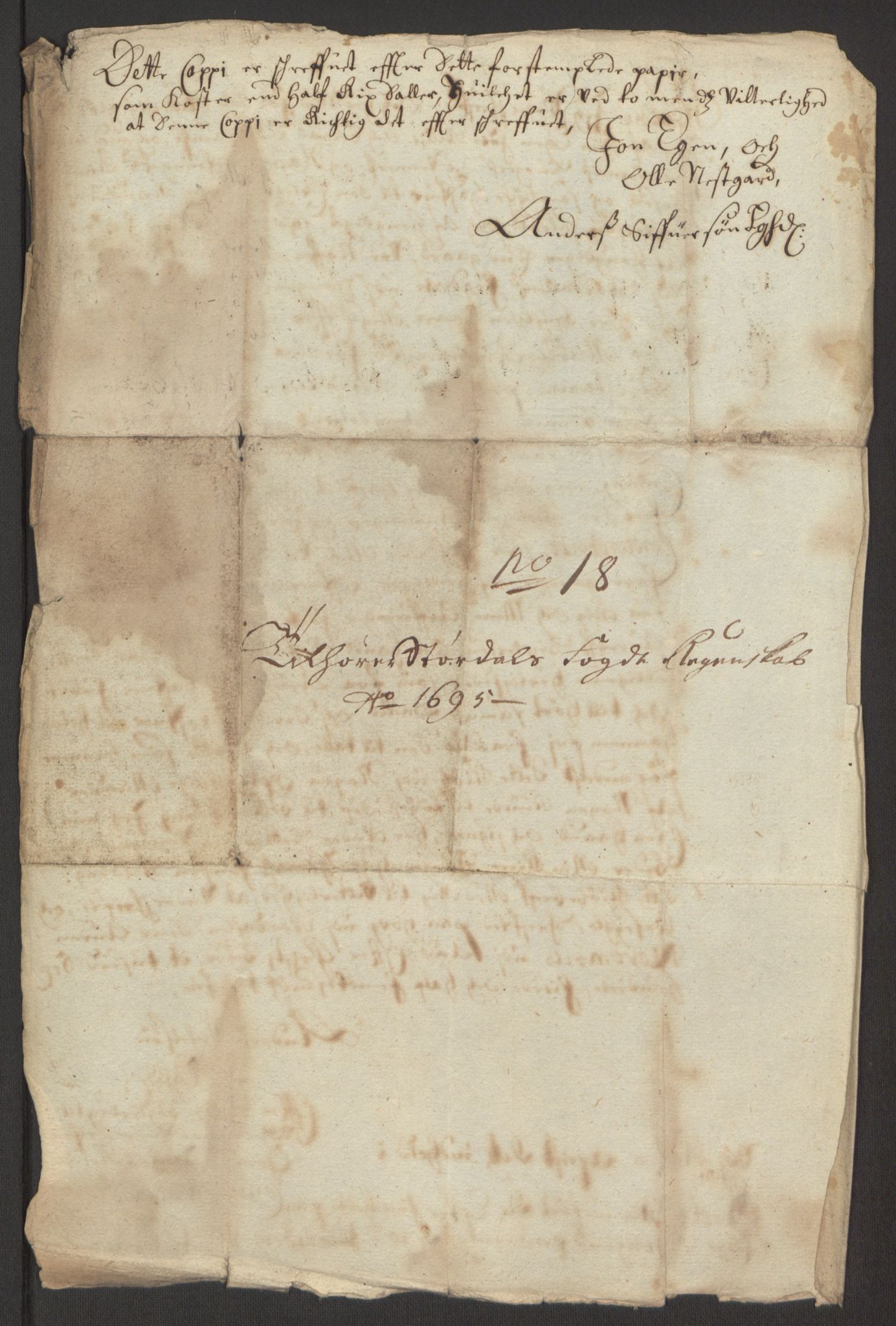 Rentekammeret inntil 1814, Reviderte regnskaper, Fogderegnskap, RA/EA-4092/R62/L4187: Fogderegnskap Stjørdal og Verdal, 1695, p. 218