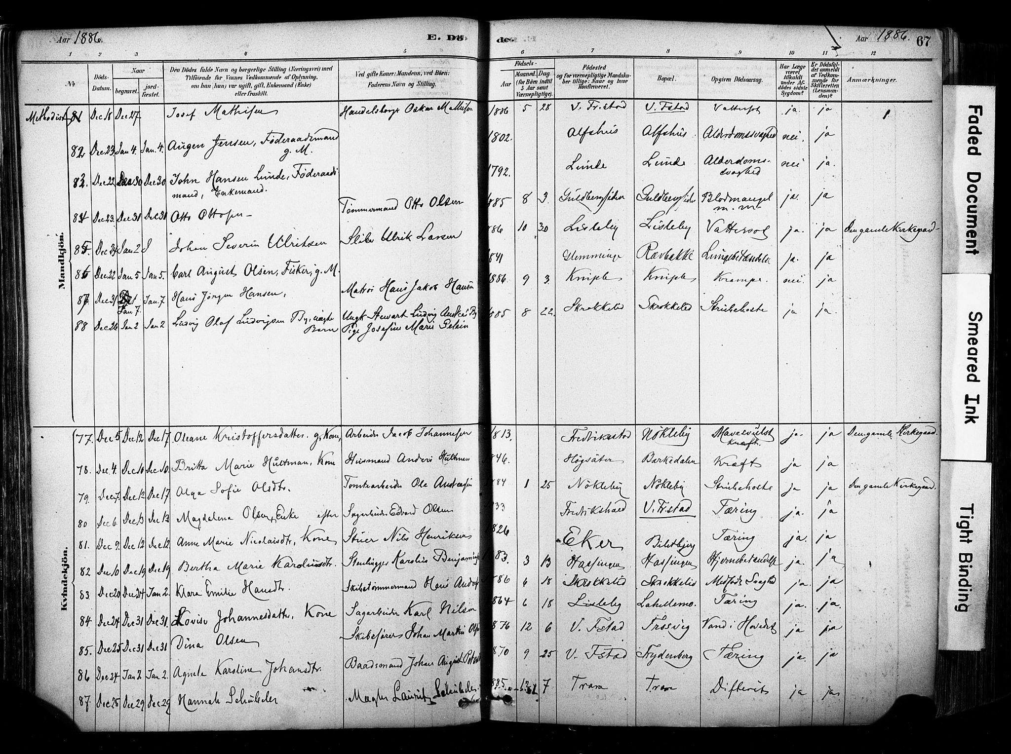 Glemmen prestekontor Kirkebøker, SAO/A-10908/F/Fa/L0012: Parish register (official) no. 12, 1878-1973, p. 67