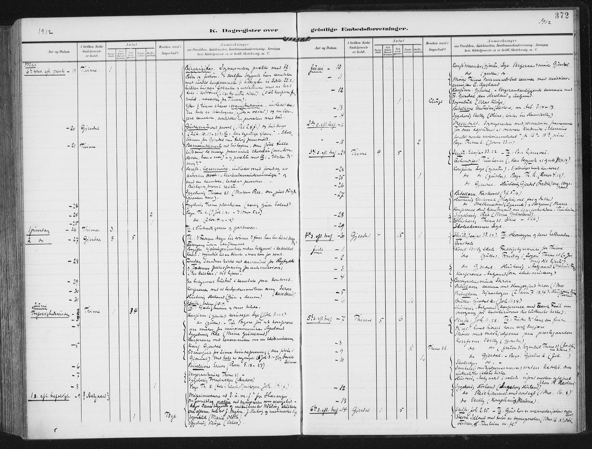 Lye sokneprestkontor, AV/SAST-A-101794/002/A/L0001: Parish register (official) no. A 12, 1904-1920, p. 372