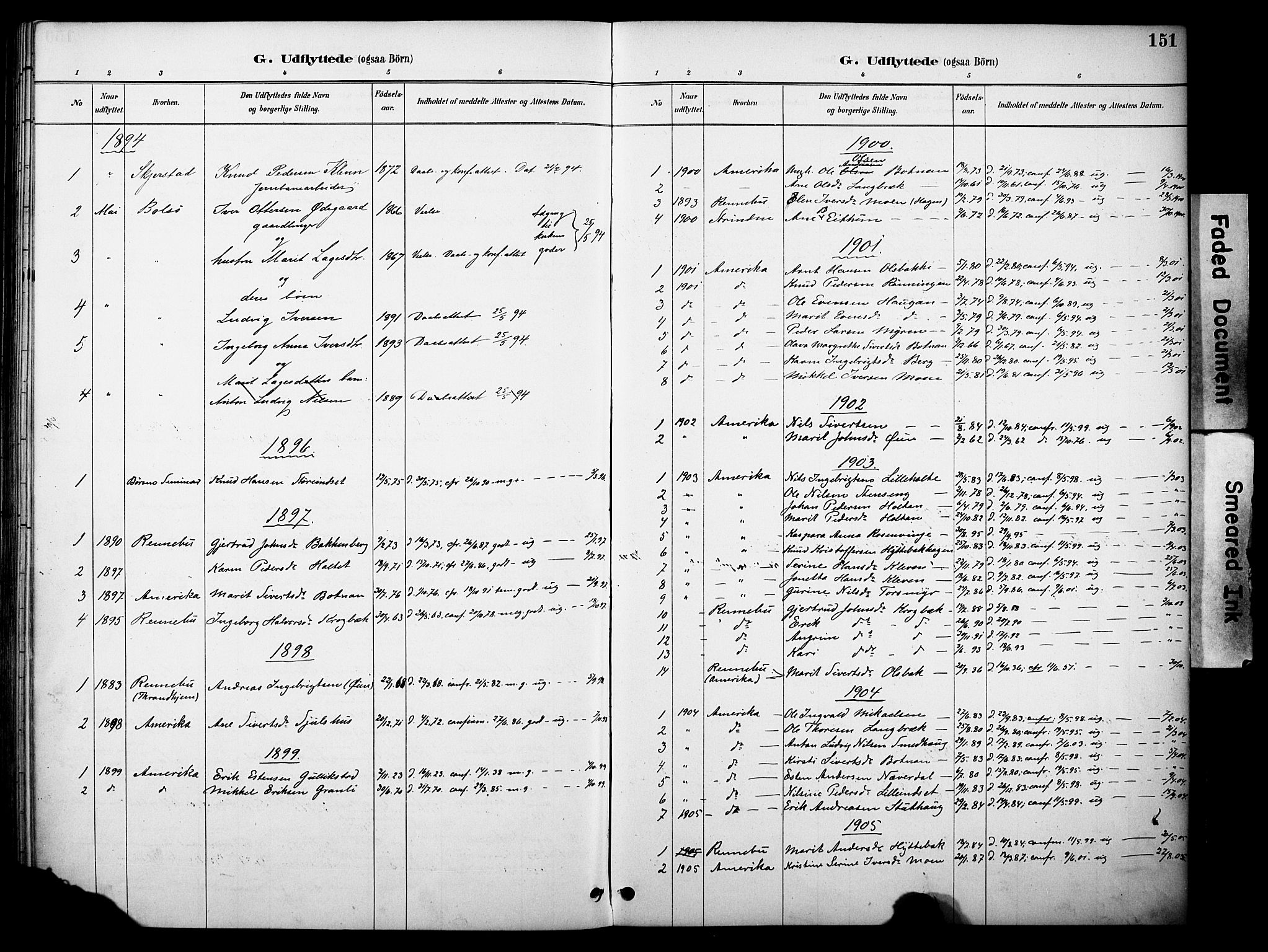 Kvikne prestekontor, SAH/PREST-064/H/Ha/Haa/L0007: Parish register (official) no. 7, 1887-1911, p. 151