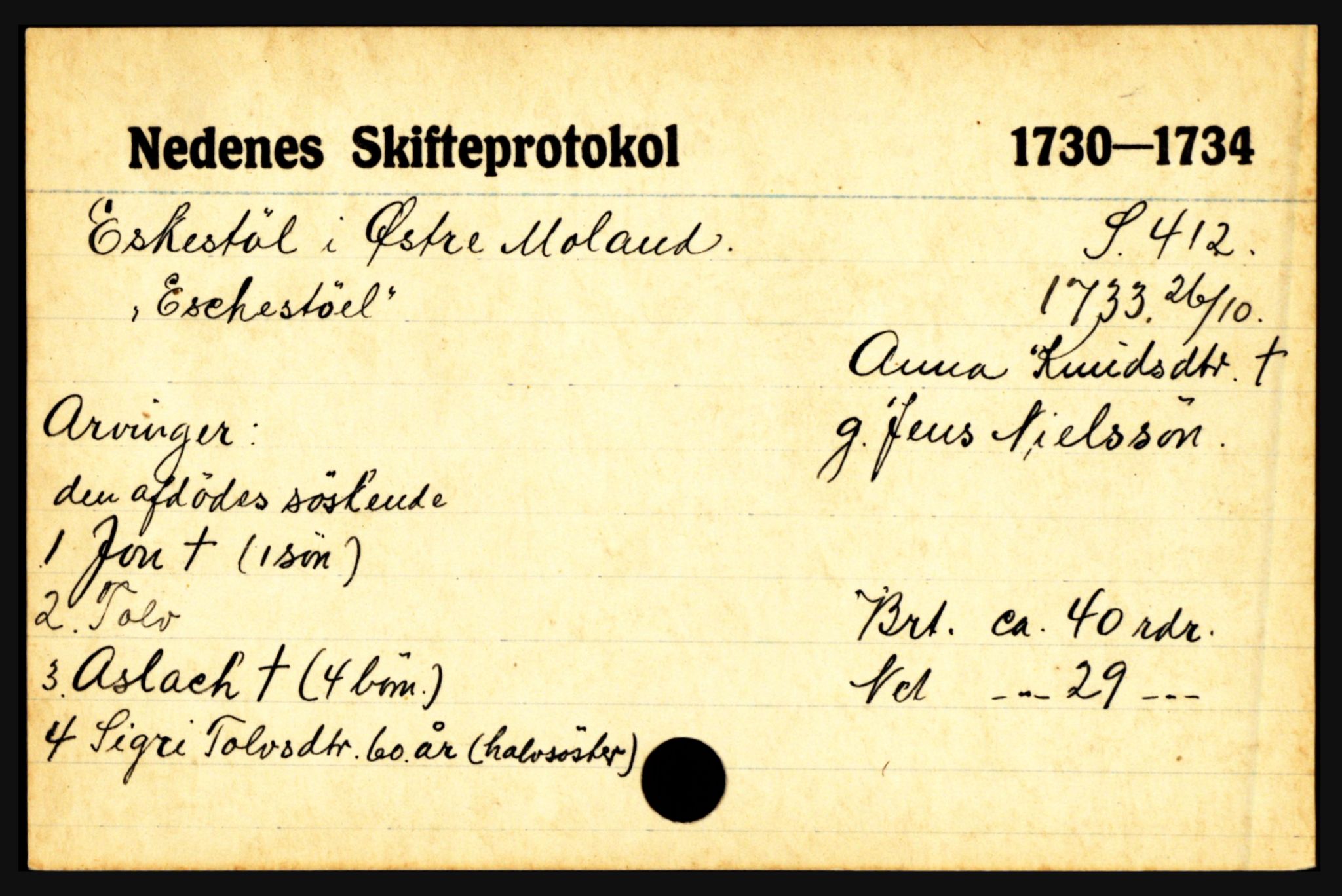 Nedenes sorenskriveri før 1824, AV/SAK-1221-0007/H, p. 6265