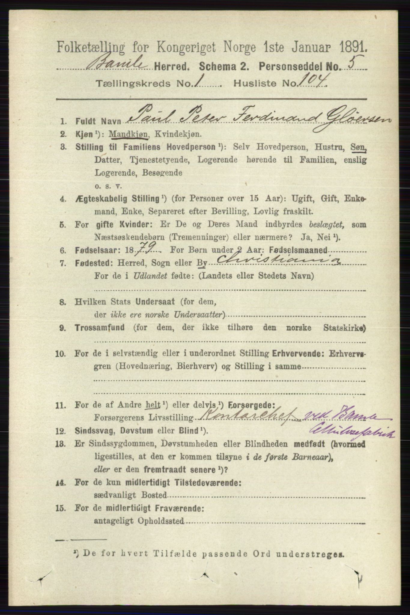 RA, 1891 census for 0814 Bamble, 1891, p. 927