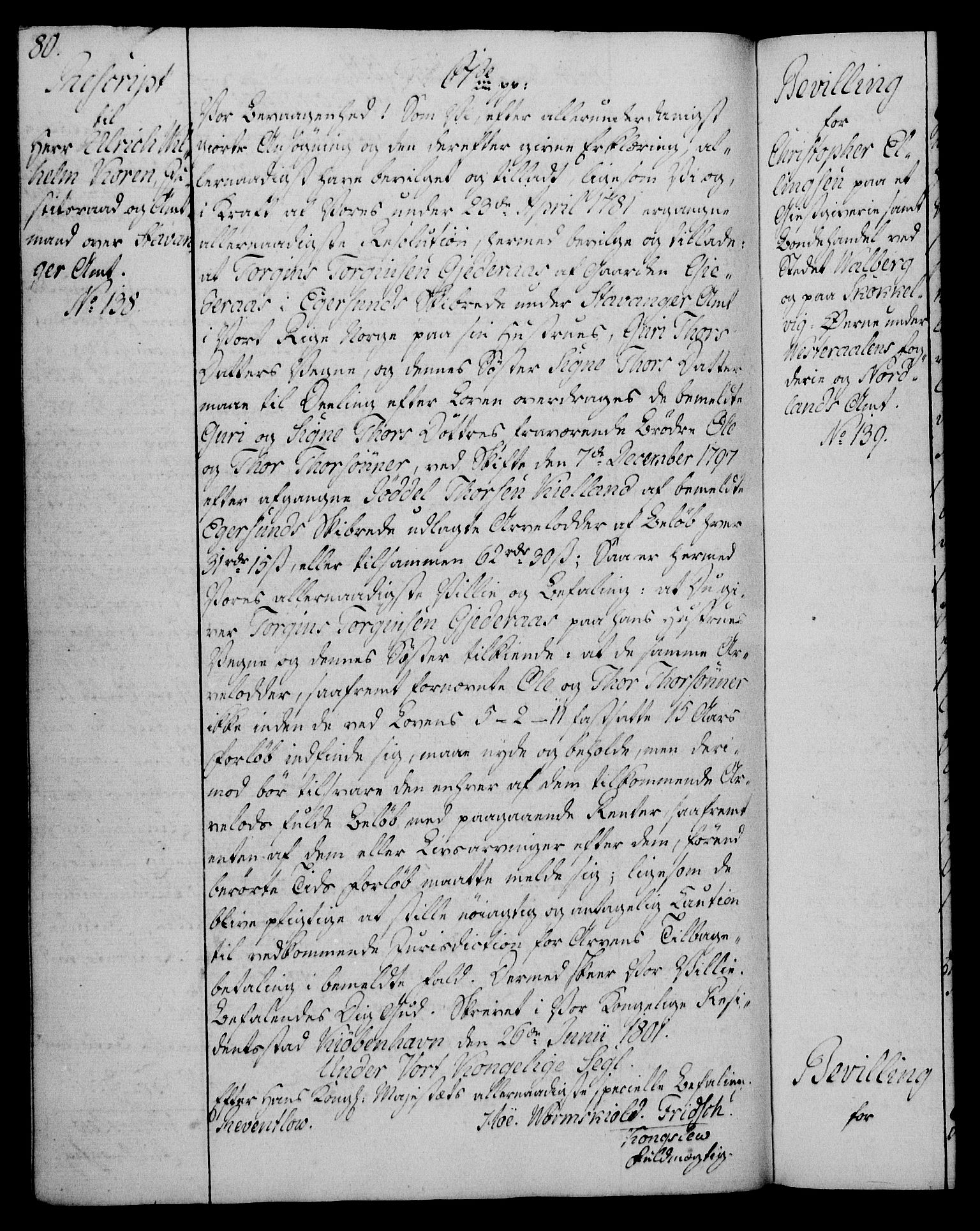 Rentekammeret, Kammerkanselliet, AV/RA-EA-3111/G/Gg/Gga/L0017: Norsk ekspedisjonsprotokoll med register (merket RK 53.17), 1801-1803, p. 80