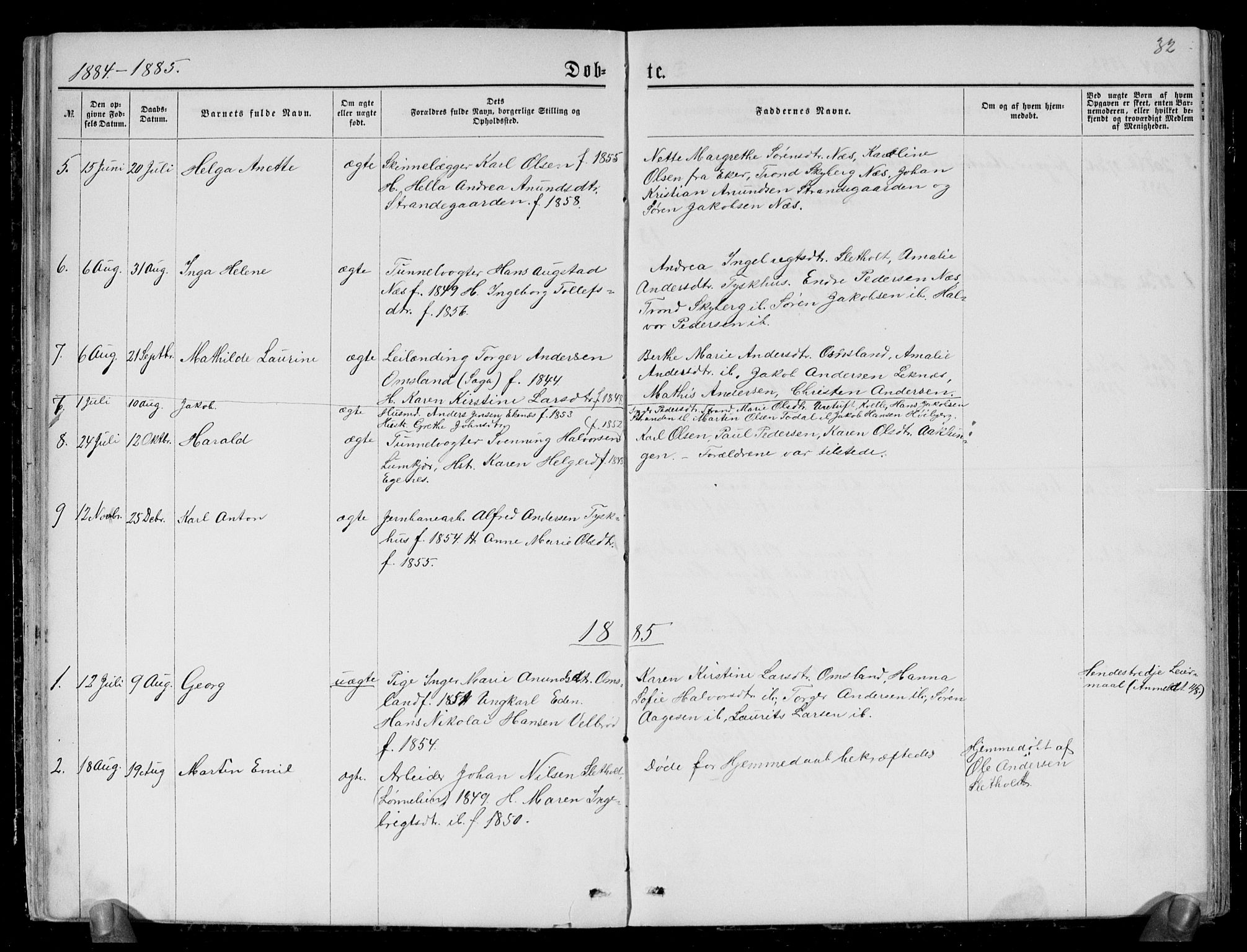 Brunlanes kirkebøker, AV/SAKO-A-342/G/Gc/L0001: Parish register (copy) no. III 1, 1866-1890, p. 32