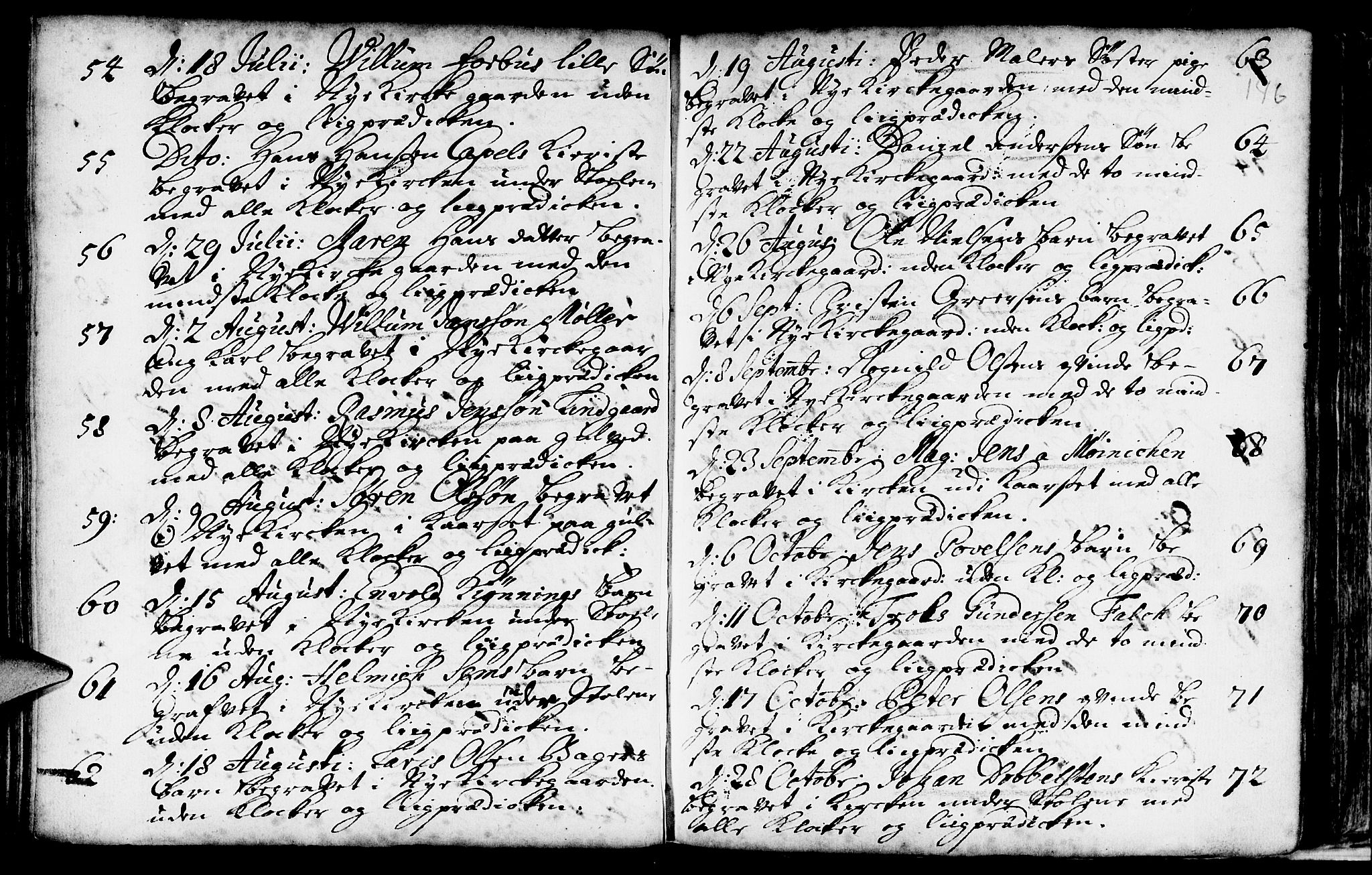 Nykirken Sokneprestembete, AV/SAB-A-77101/H/Haa/L0009: Parish register (official) no. A 9, 1689-1759, p. 146