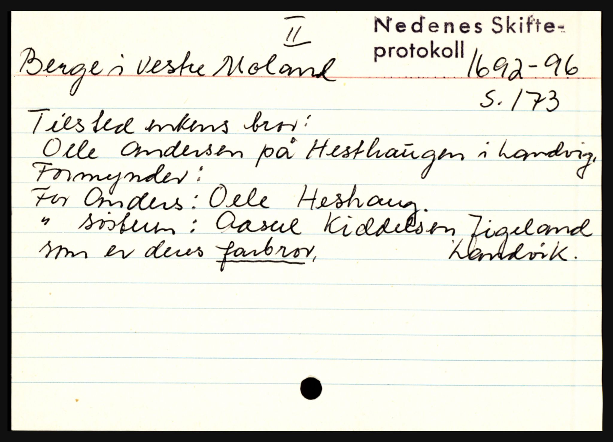 Nedenes sorenskriveri før 1824, AV/SAK-1221-0007/H, p. 2265