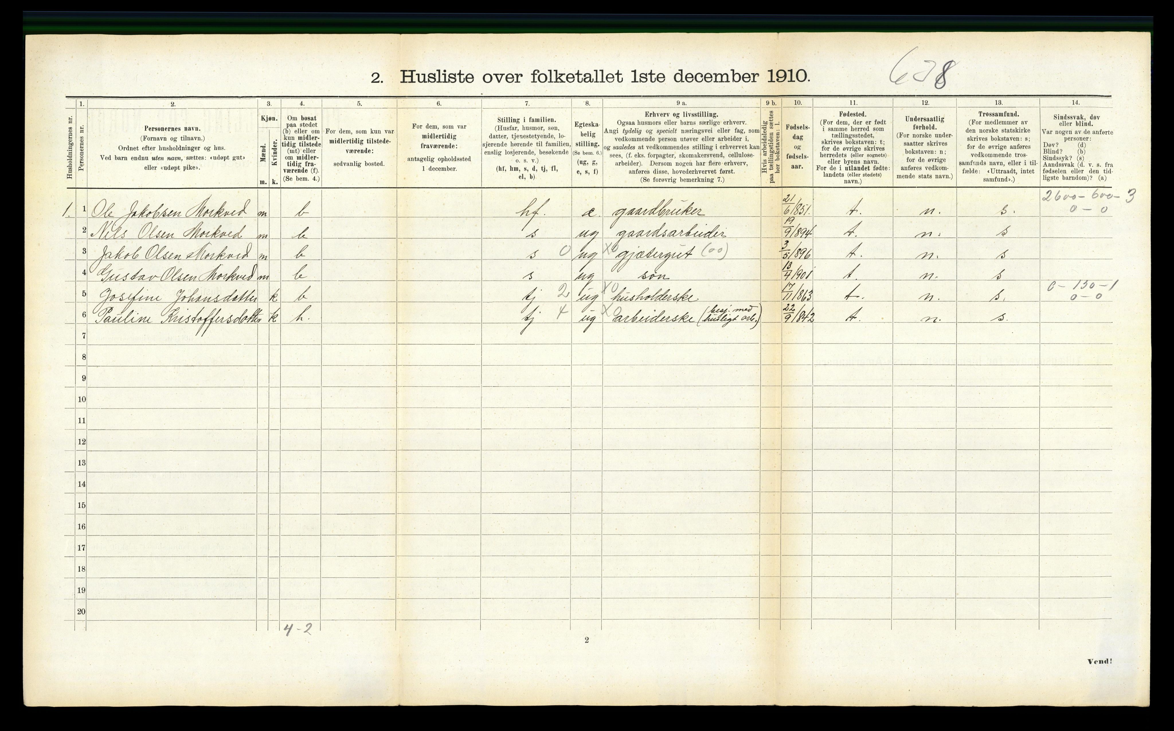 RA, 1910 census for Beitstad, 1910, p. 846