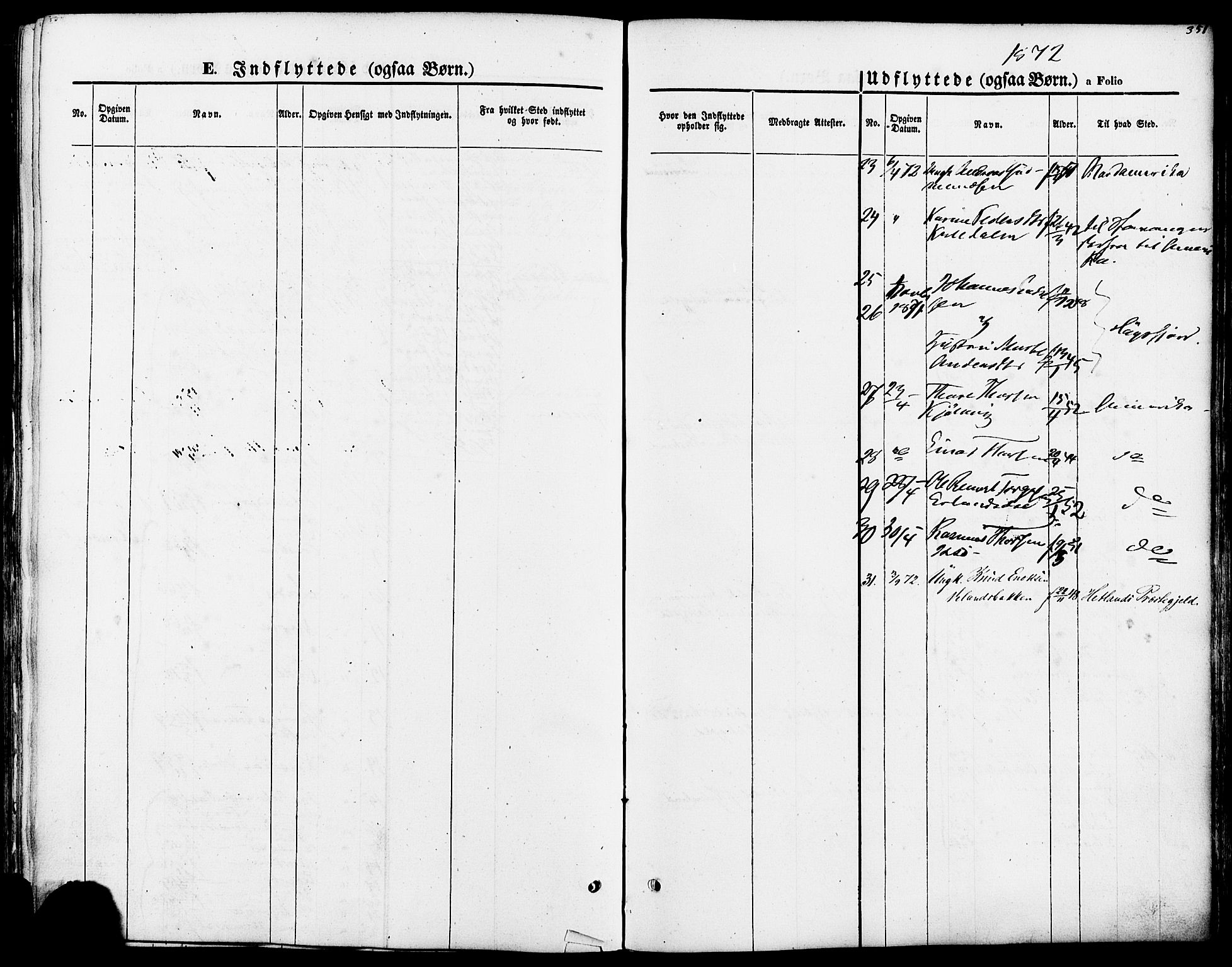 Strand sokneprestkontor, AV/SAST-A-101828/H/Ha/Haa/L0007: Parish register (official) no. A 7, 1855-1881, p. 351