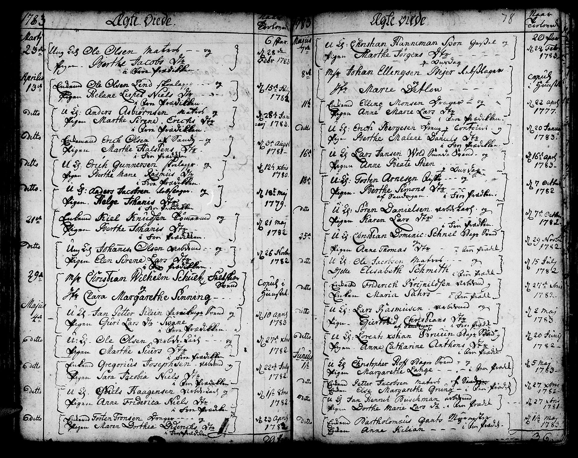 Korskirken sokneprestembete, SAB/A-76101/H/Haa/L0009: Parish register (official) no. A 9, 1743-1861, p. 78